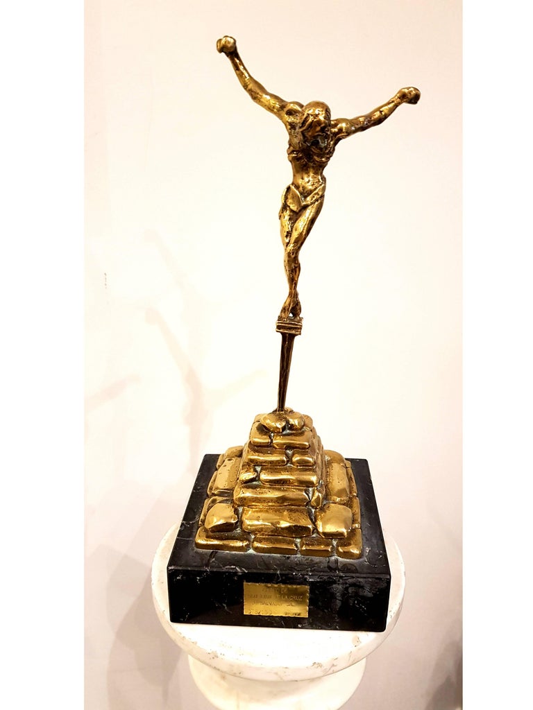 Salvador Dalí­ Salvador Dali Guilded Sculpture Christ de Saint JeandelaCroix at 1stDibs