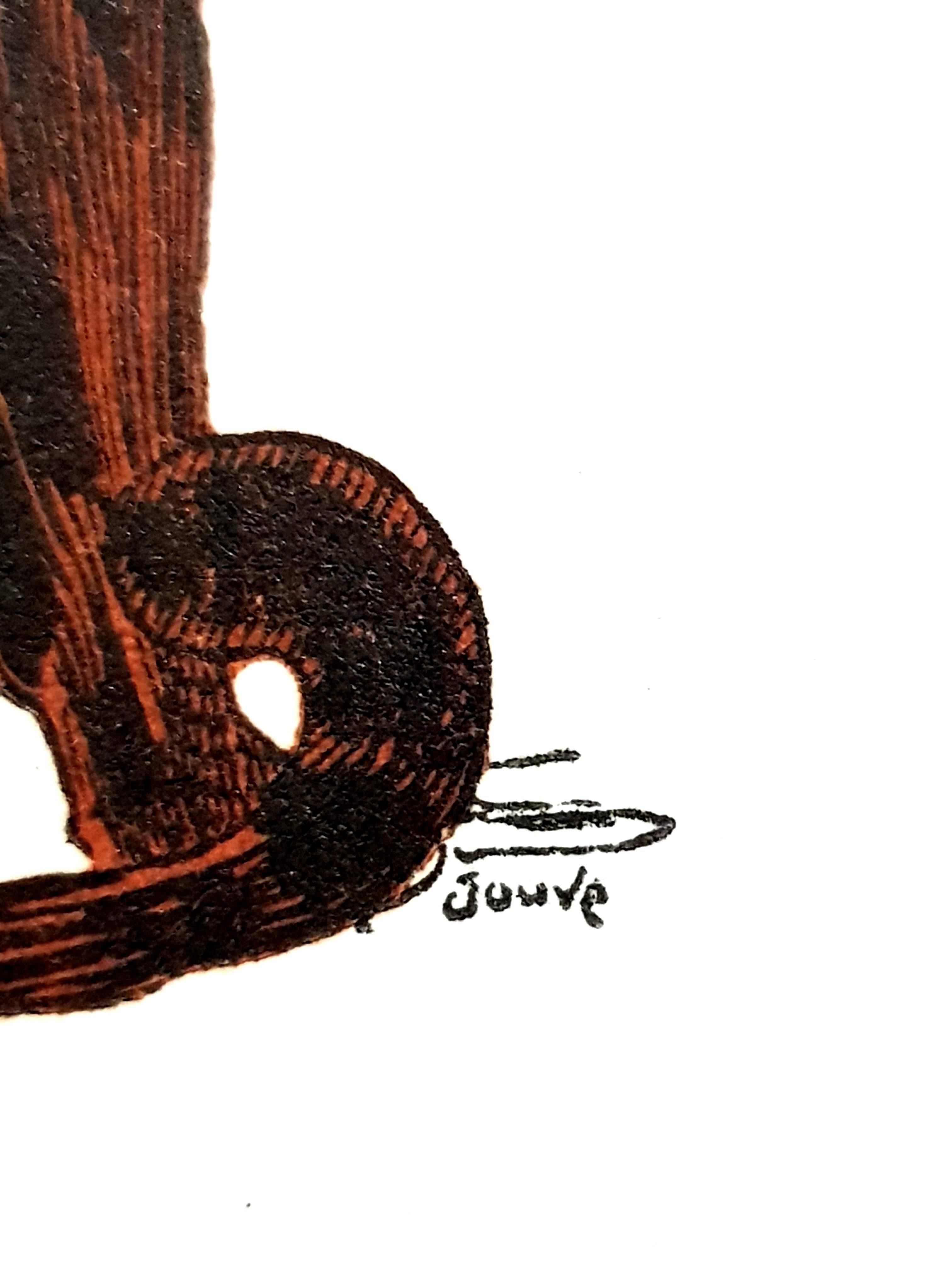 Paul Jouve - Tiger - Original Engraving - Print by Pierre-Paul Jouve