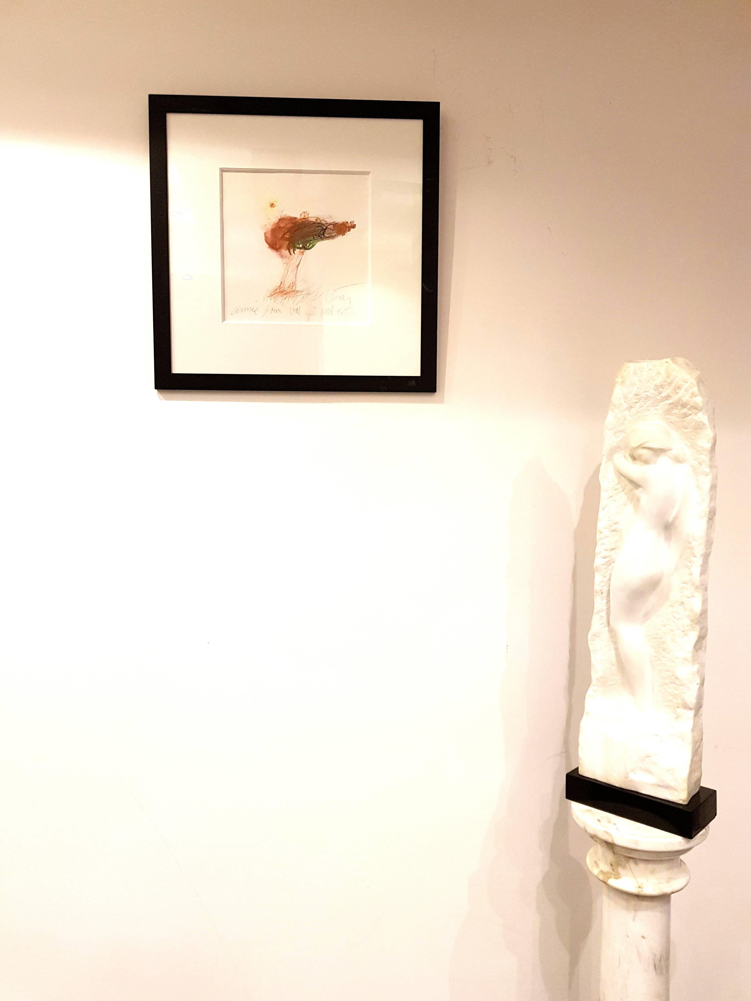 César - Freundschaft - Original signiertes Aquarell (Realismus), Art, von César Baldaccini
