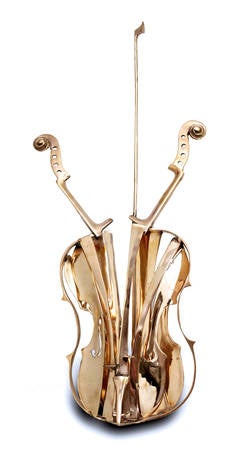 Belle sculpture de violon en bronze d'Arman