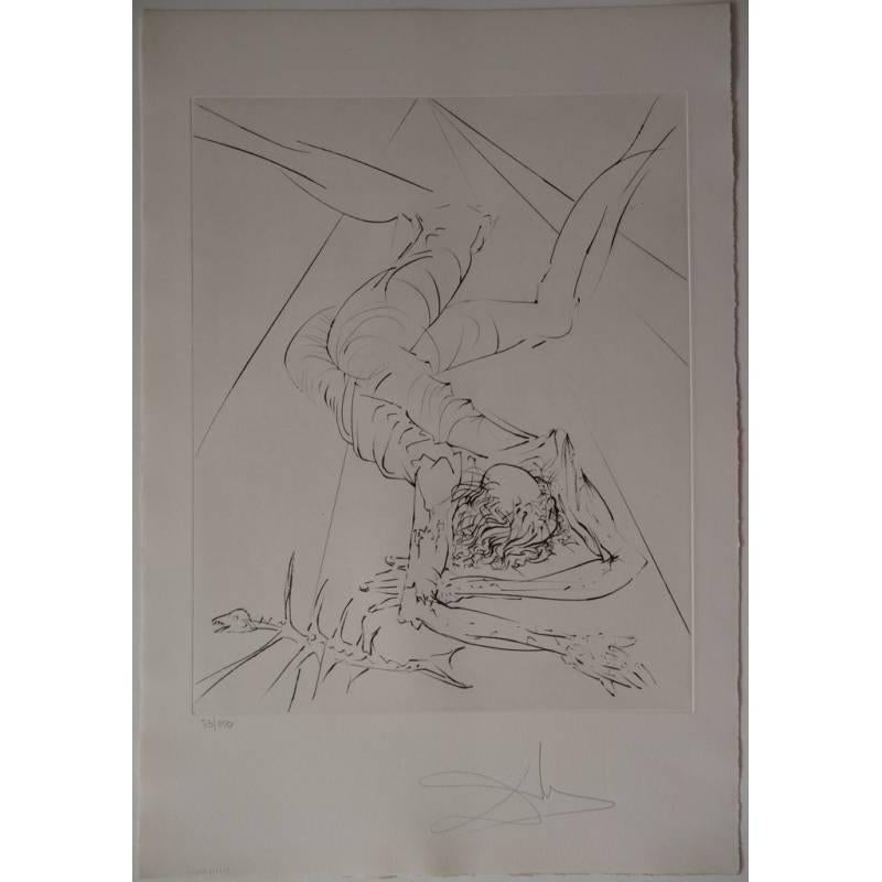 Old Man and the Sea - Portfolio of 6 Original Signed Engravings - Salvador Dali - Gray Figurative Print by Salvador Dalí