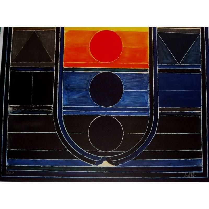 Sayed Haider Raza - Five Elements - Signed Lithograph For Sale 2