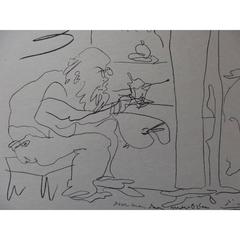 Pablo Picasso - Maler und sein Modell - signierte schöne Litographie
