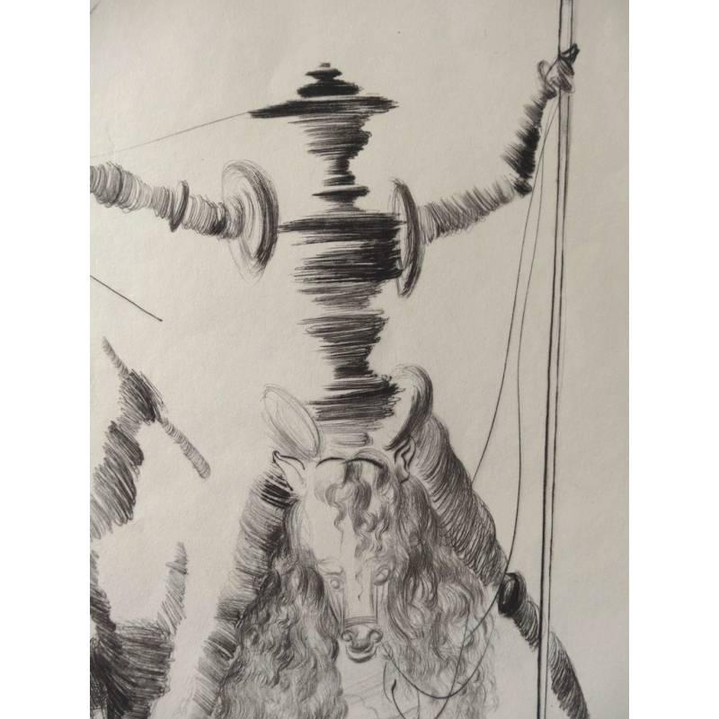 salvador dali don quixote etching