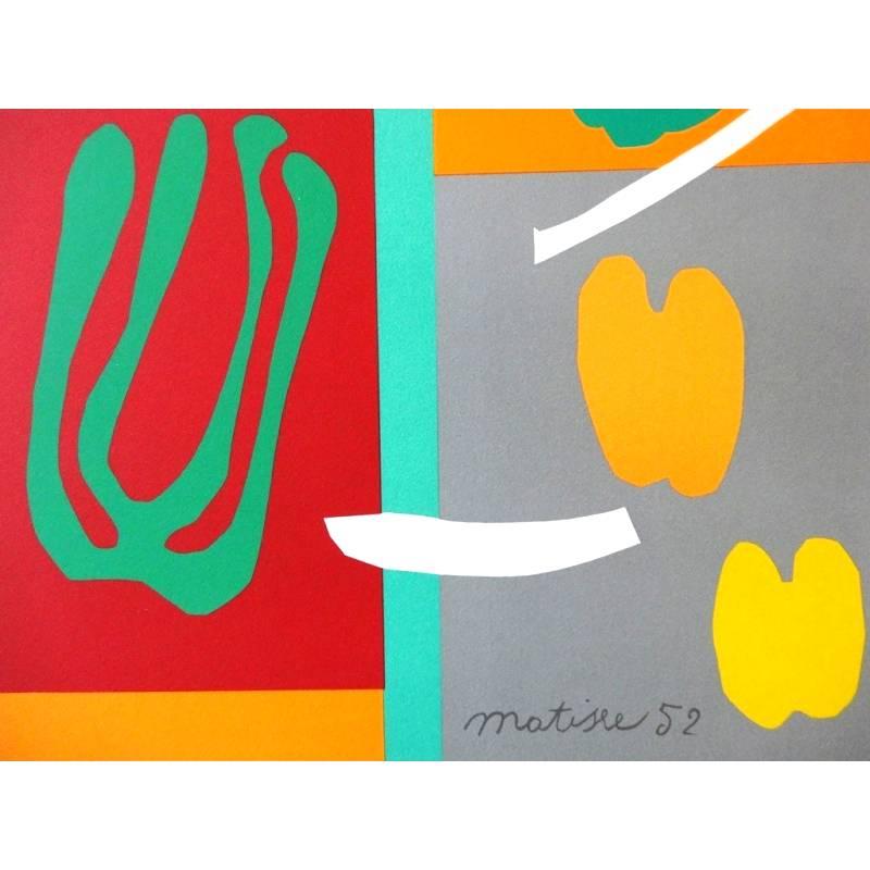 Lithographie originale signée d'après Henri Matisse - Légumes 
Le luminaire est fabriqué à l'aide d'un 
L'artiste : Henri MATISSE 
Signé et signé 
Édition de 200 exemplaires 
80 x 60 cm 
Avec le cachet de la succession Matisse 
Références : Artvalue