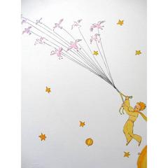 Antoine de saint Exupery - On The Road for Another Planet - Original Litograph