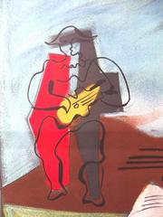 after Pablo Picasso - Harlequin and Pierrot -  Lithograph