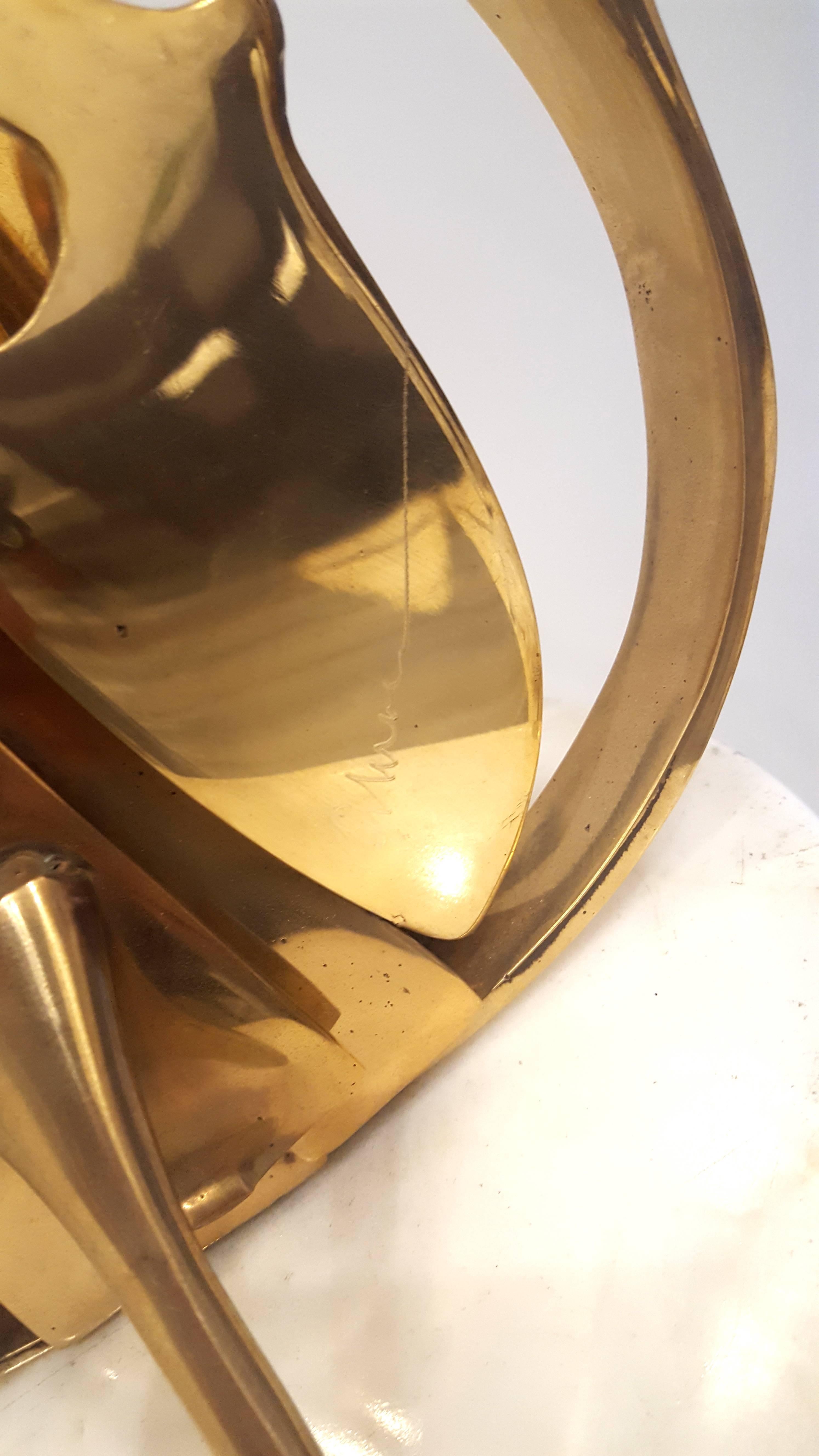 Arman -  Venise - Sculpture de violon en bronze doré 3