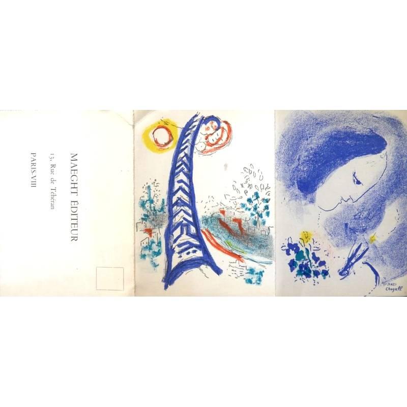 Marc Chagall - Painter and Eiffel Tower - Two Original Lithographs 3