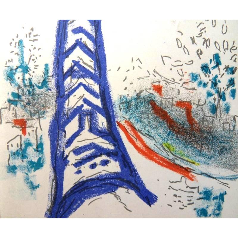 Marc Chagall - Painter and Eiffel Tower - Two Original Lithographs 5