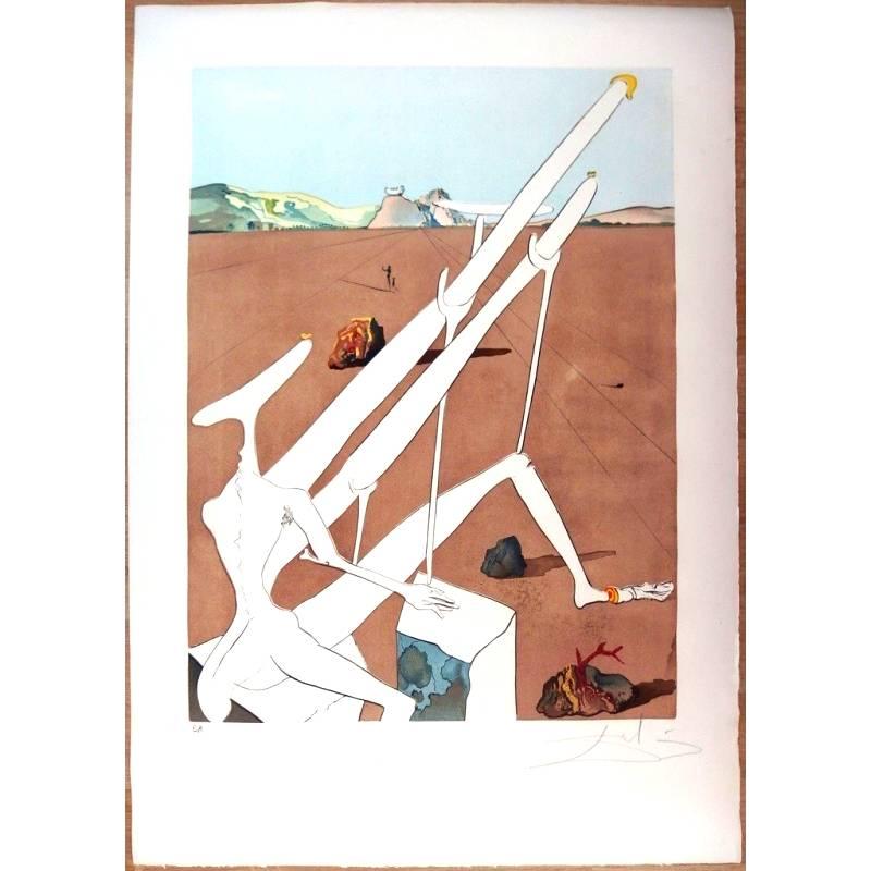 Salvador Dalí Figurative Print – Salvador Dali - Dali Martian - Original handsignierte Radierung