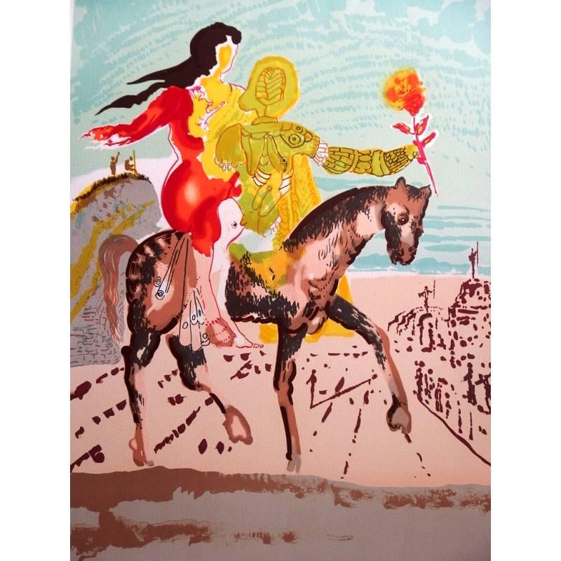 Salvador Dali - Jerusalem - Woman Riding Horse - Original HandSigned Lithograph - Print by Salvador Dalí