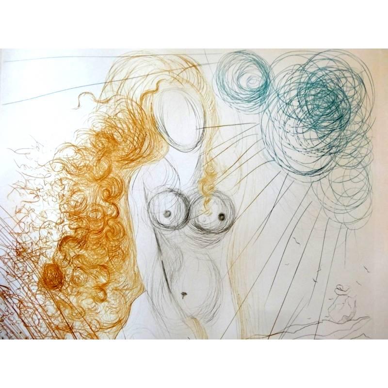 Salvador Dali -  The Birth of Venus - Original HandSigned Etching - Surrealist Print by Salvador Dalí