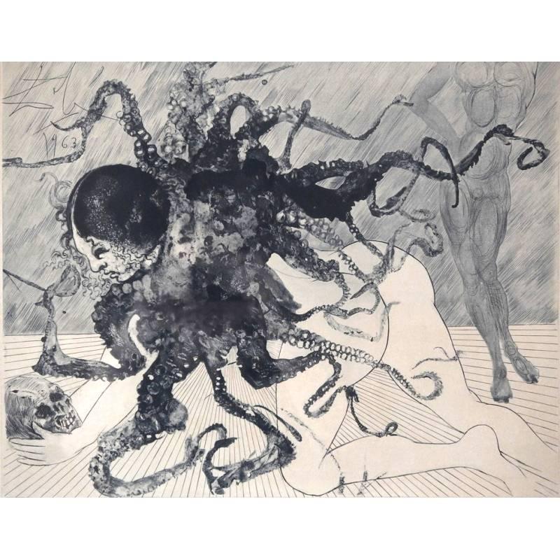 Salvador Dali -  Medusa - Original Handsigned Etching - Print by Salvador Dalí