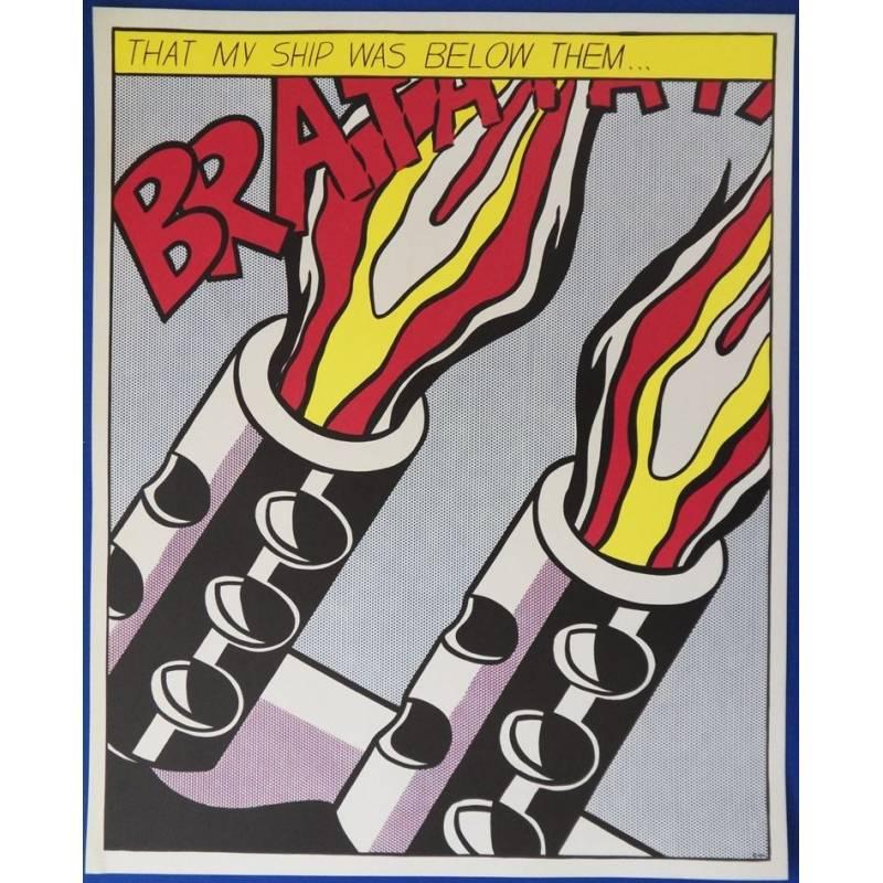 Affiche As I Opened Fire (Comme j'ai ouvert le feu) - triptyque complet - Beige Print par (after) Roy Lichtenstein