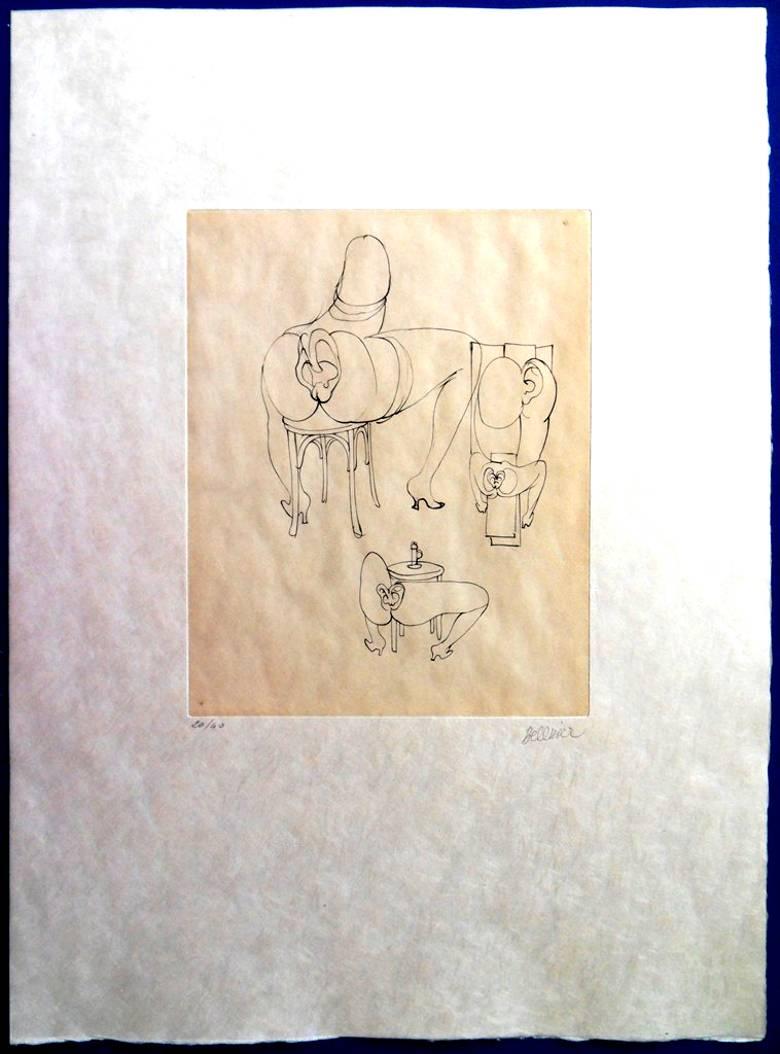 Hans Bellmer - She is Sitting - HandSigned Etching 5