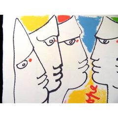 Jean Cocteau - Europe's Construction - Original Lithograph