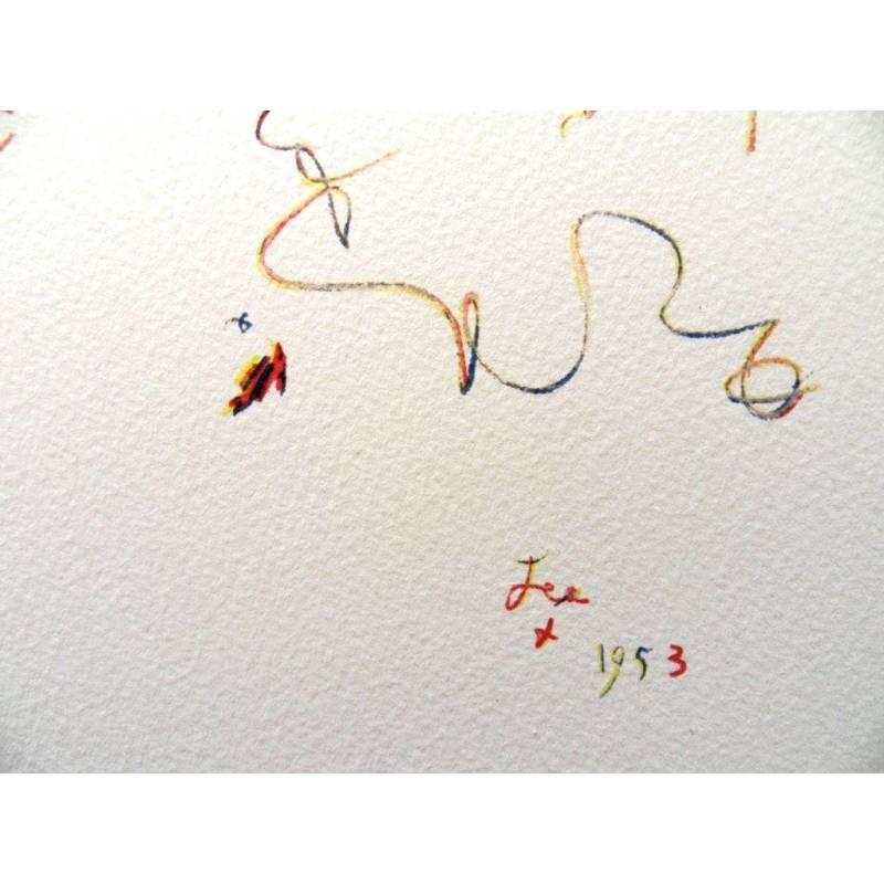 Original Lithograph by Jean Cocteau
Title: Spanish Party
1961
signed in the stone/printed signature
Dimensions: 38 x 28 cm
Lithograph made for the portfolio "Gitans et Corridas" published by Société de Diffusion Artistique

Jean
