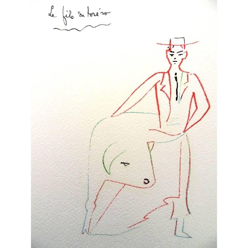 Jean Cocteau -  Le fils de Torero - Lithographie originale en vente 1