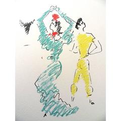 Jean Cocteau -  The Flamenco Dancer - Original Lithograph