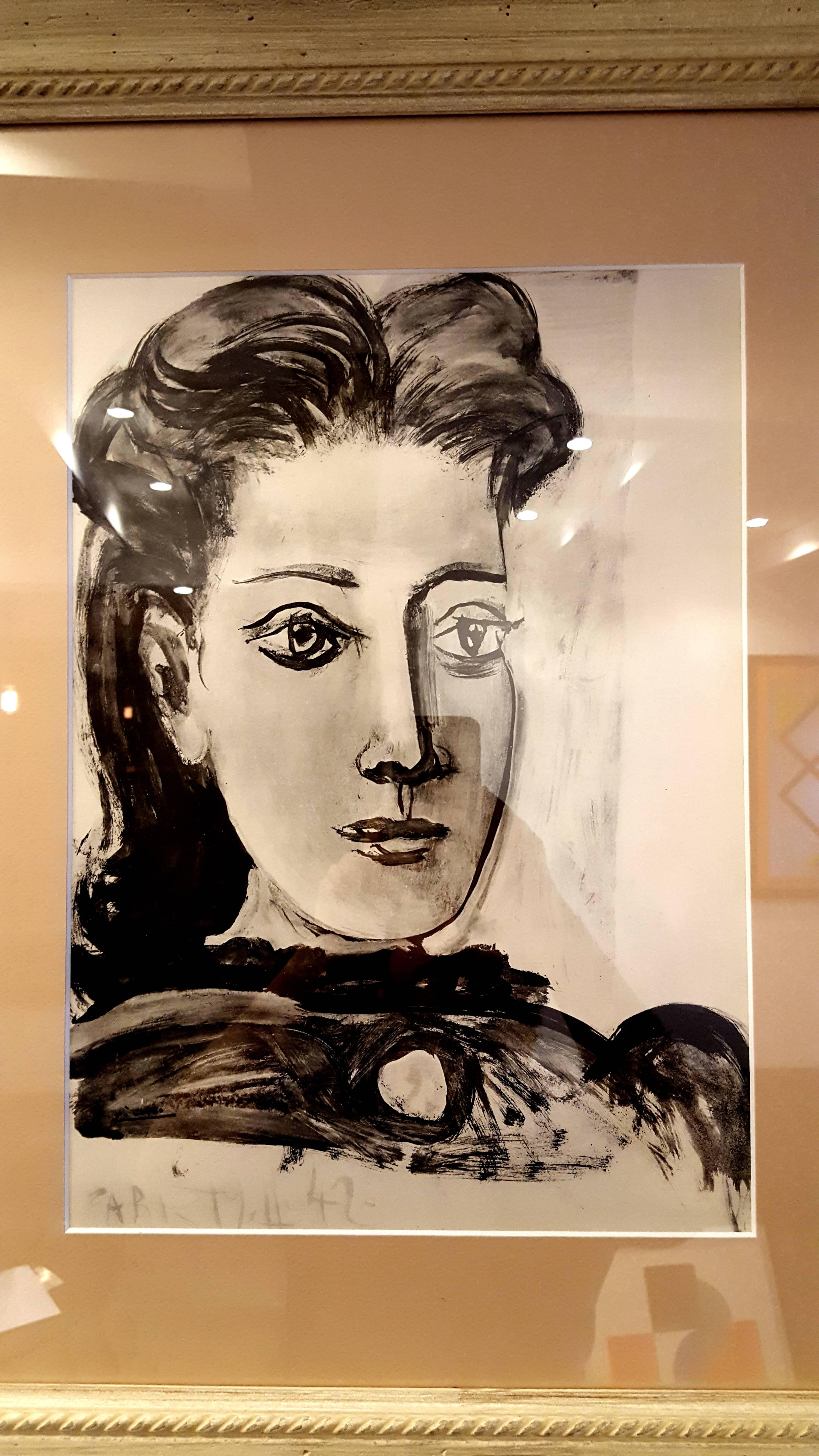 After Pablo Picasso - Woman Portrait - Signed Lithograph 4