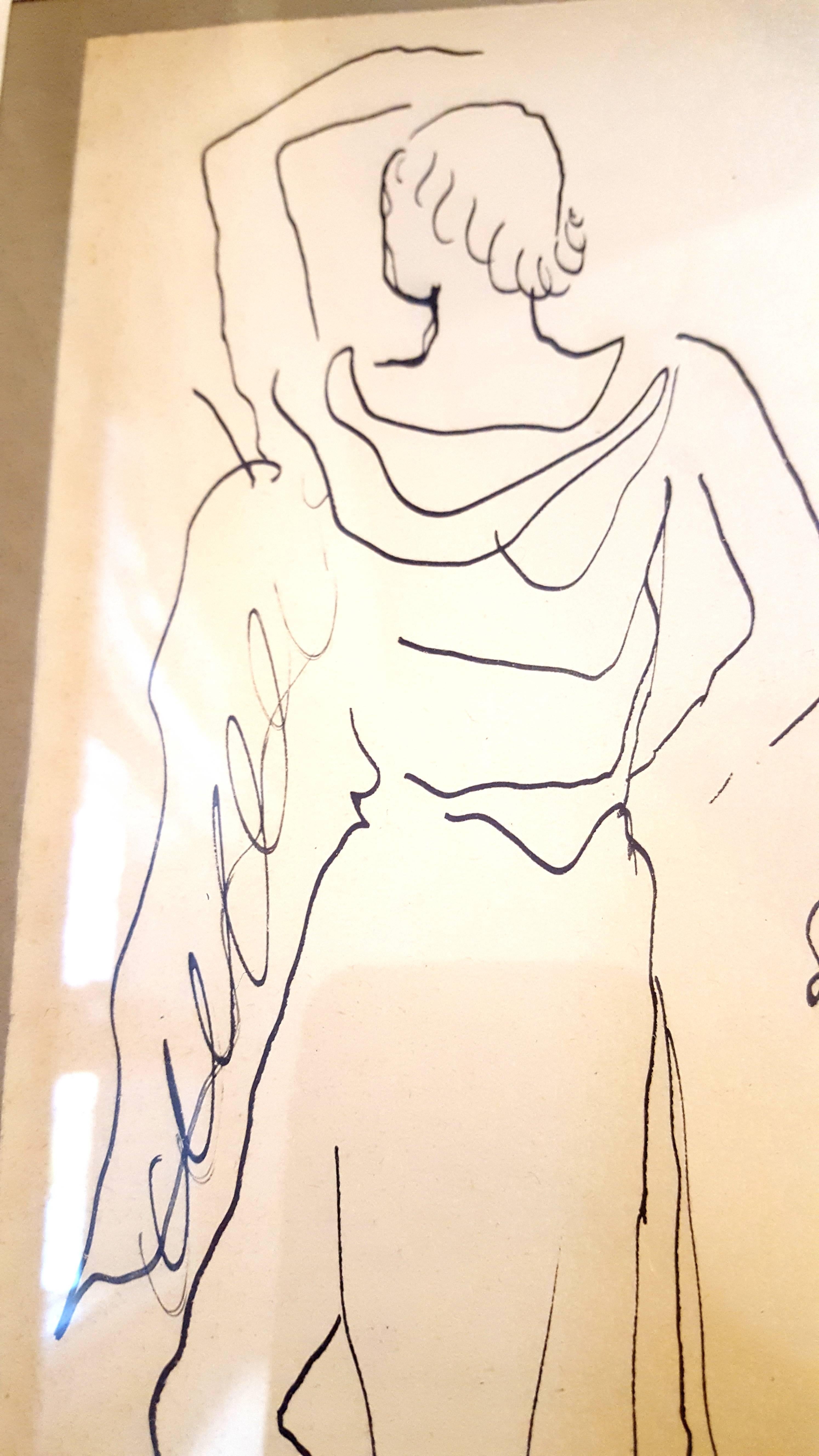 Jean Cocteau - Original Signed Ink Drawing 1