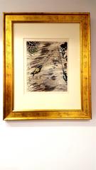 Marc Chagall - The Fisher and Little Fish - Handcolored Etching