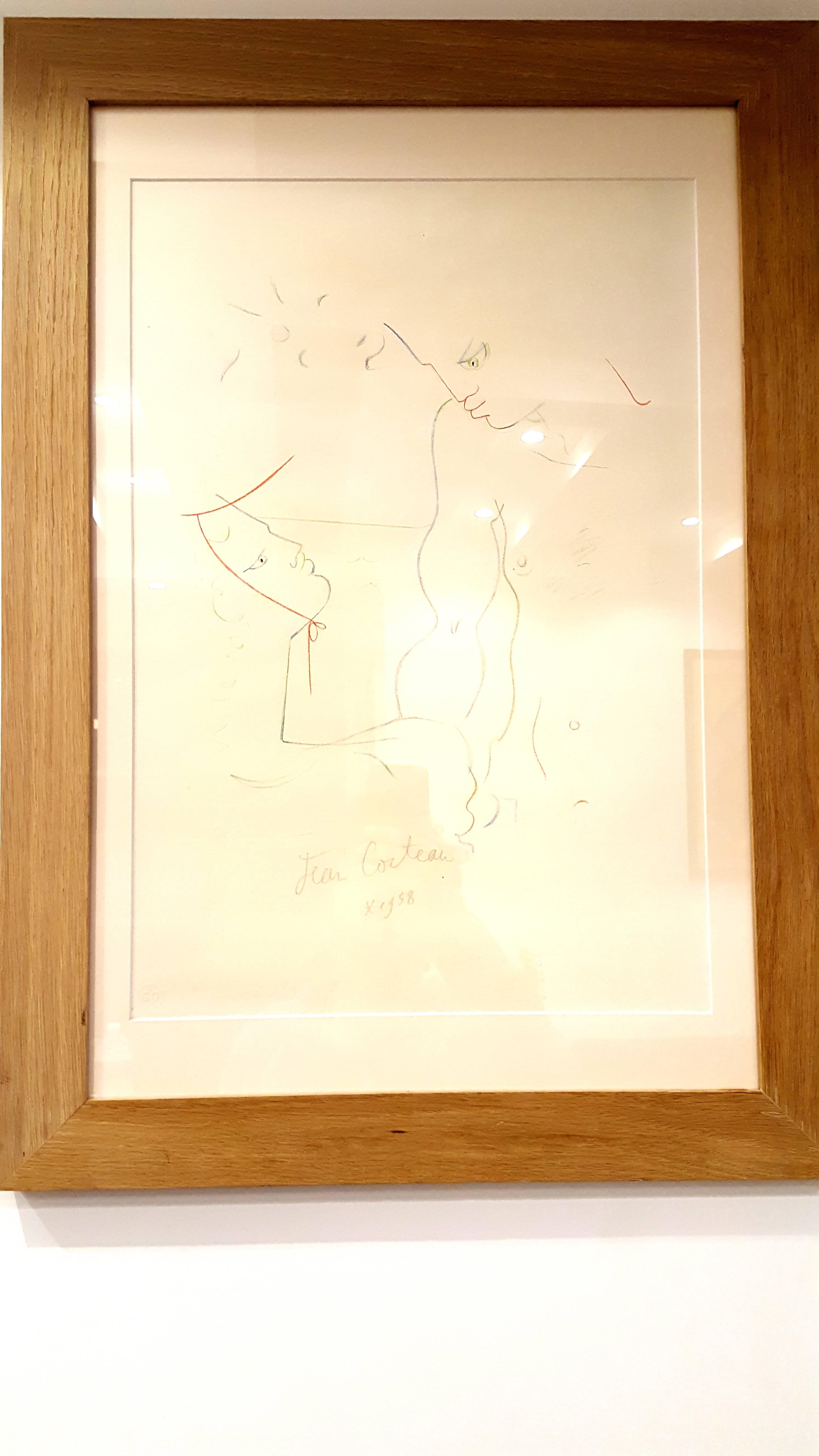 Jean Cocteau - Original Handsigned Lithograph - Under the Sun of Menton 1