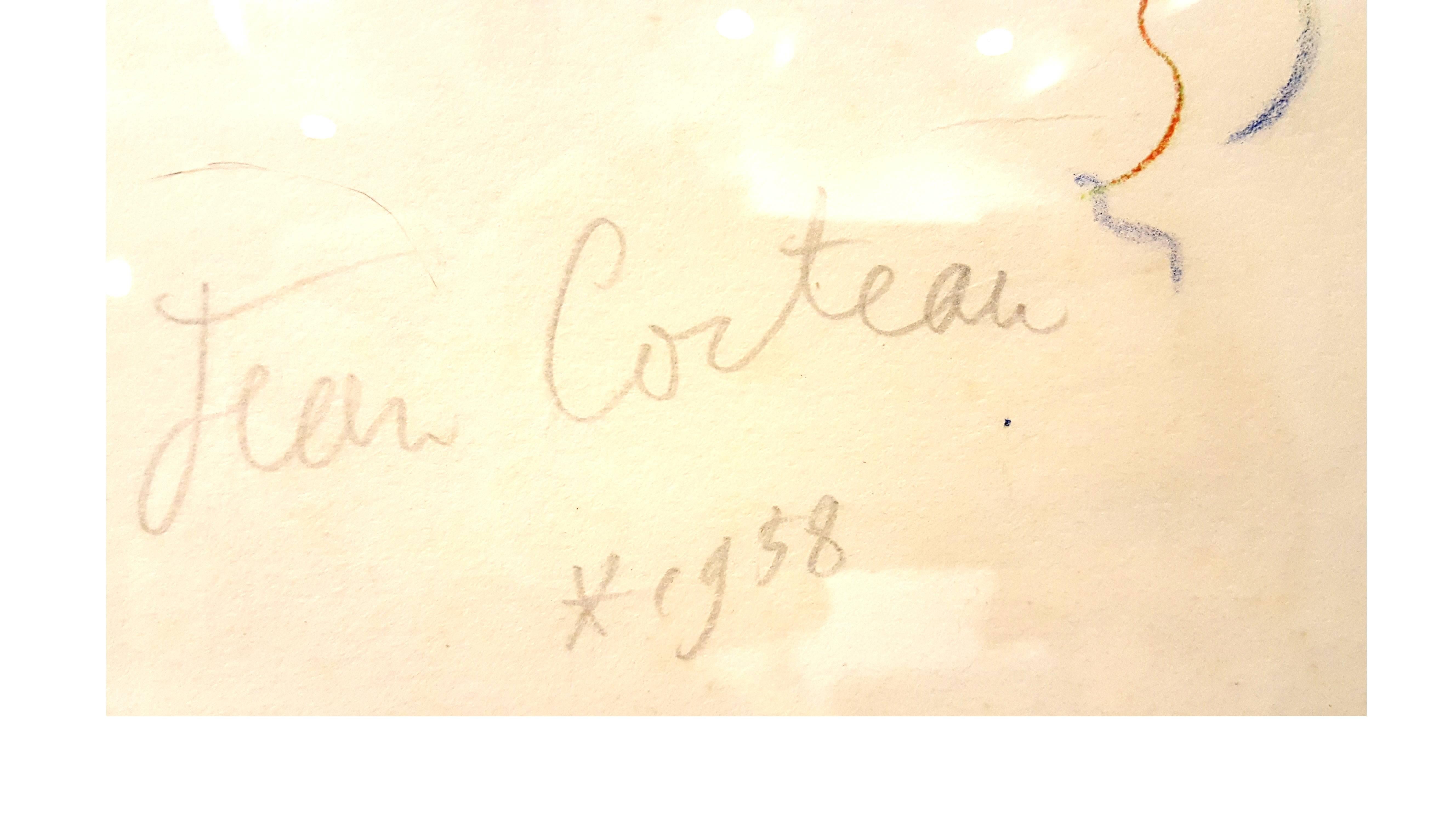 Jean Cocteau - Original Handsigned Lithograph - Under the Sun of Menton 3