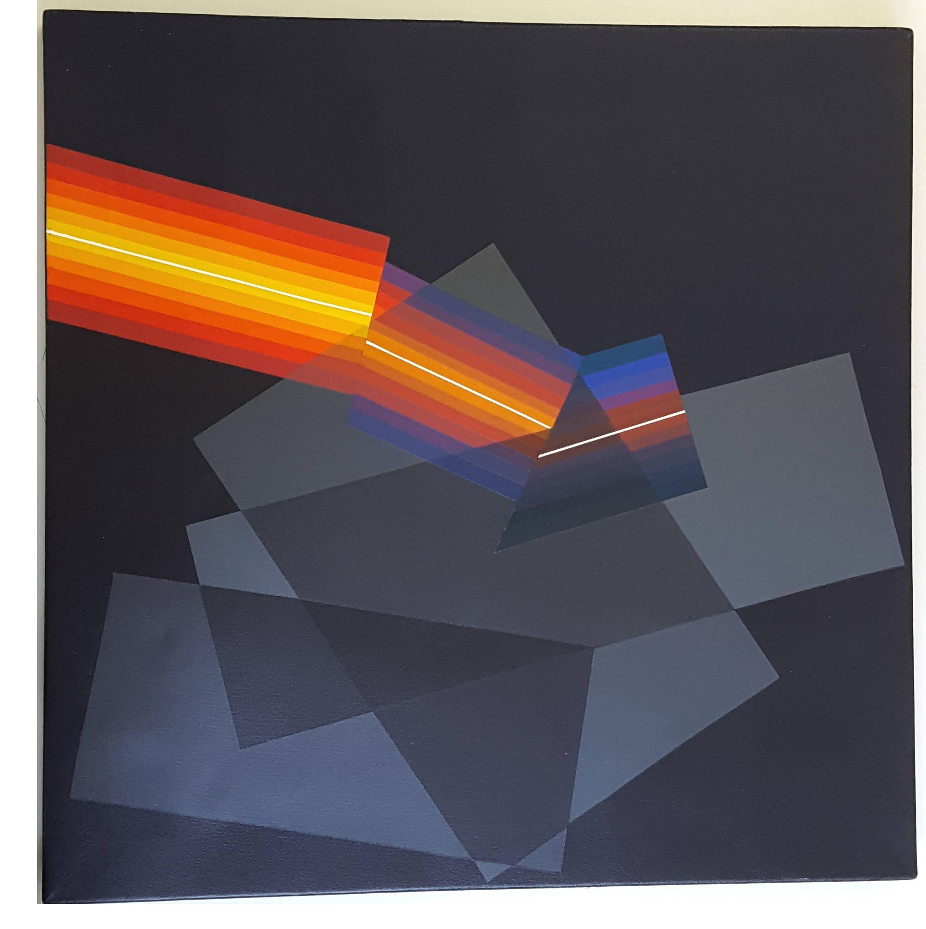 Horacio Garcia Rossi
Farbe Lumière Décalée
Öl auf Leinwand
50 x 50 cm
Auf der Rückseite signiert und datiert 11/08

Horacio Garcia Rossi, Morellet und J. Le Parc - diese Arbeiten sind, obwohl sie streng nach den Regeln der Mathematik erstellt