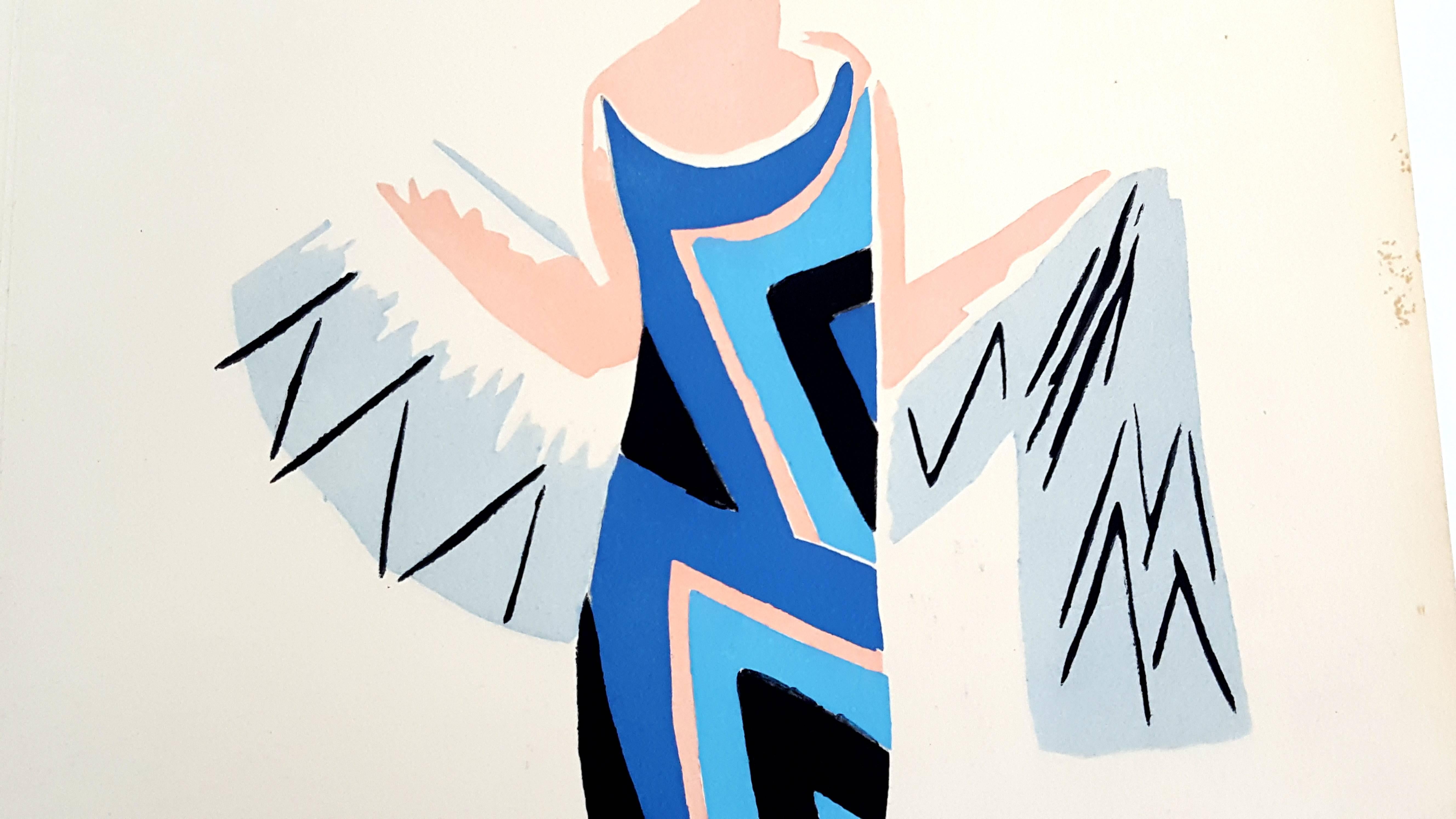 Sonia Delaunay - Peinture vivante - Pochoir en couleurs - Géométrique abstrait Print par (after) Sonia Delaunay