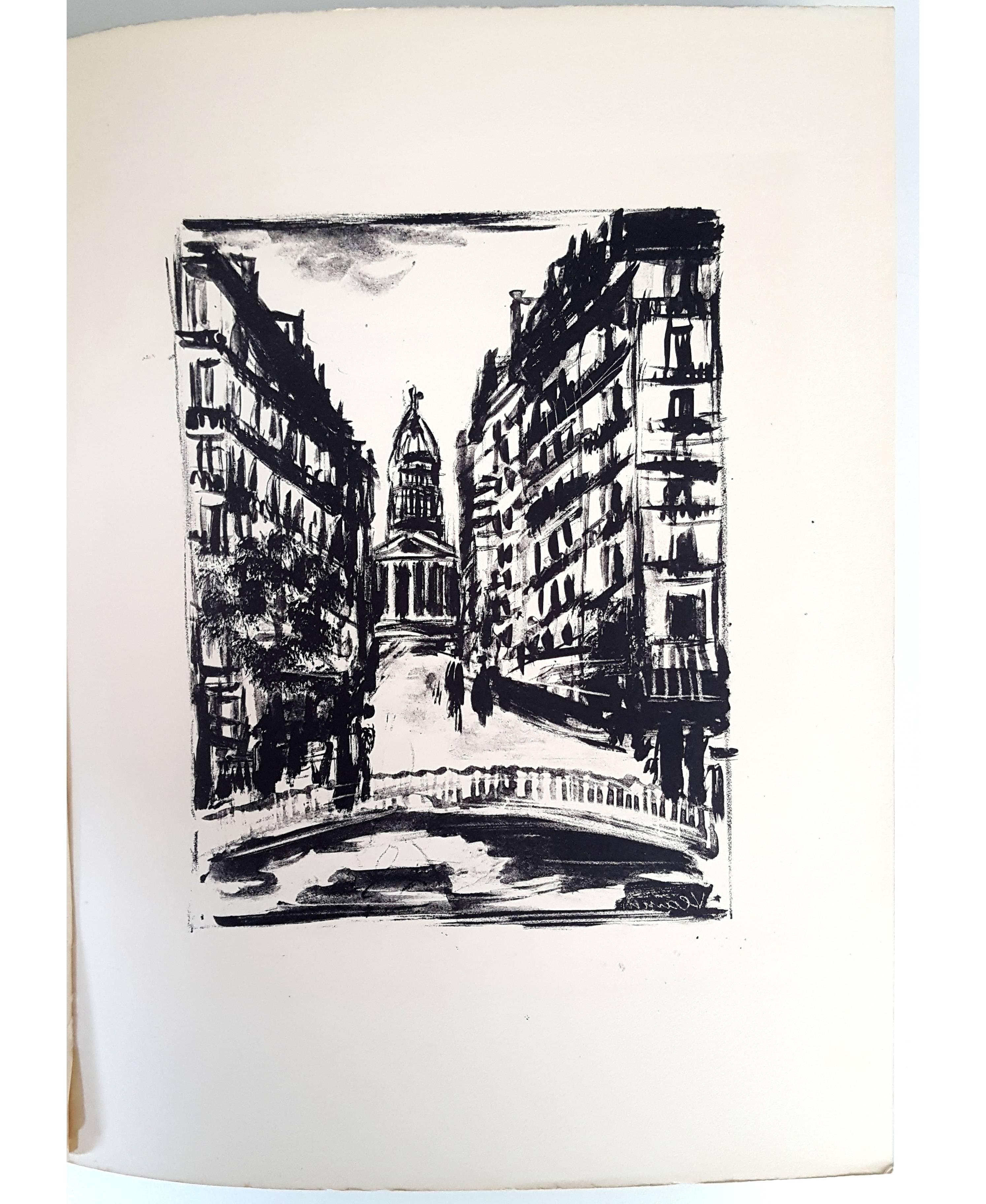 Maurice de Vlaminck - Paris' Souflot Street - Original Etching For Sale 1