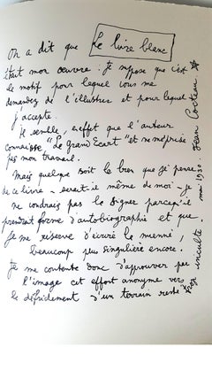 Jean Cocteau - Explanations - Original Lithograph