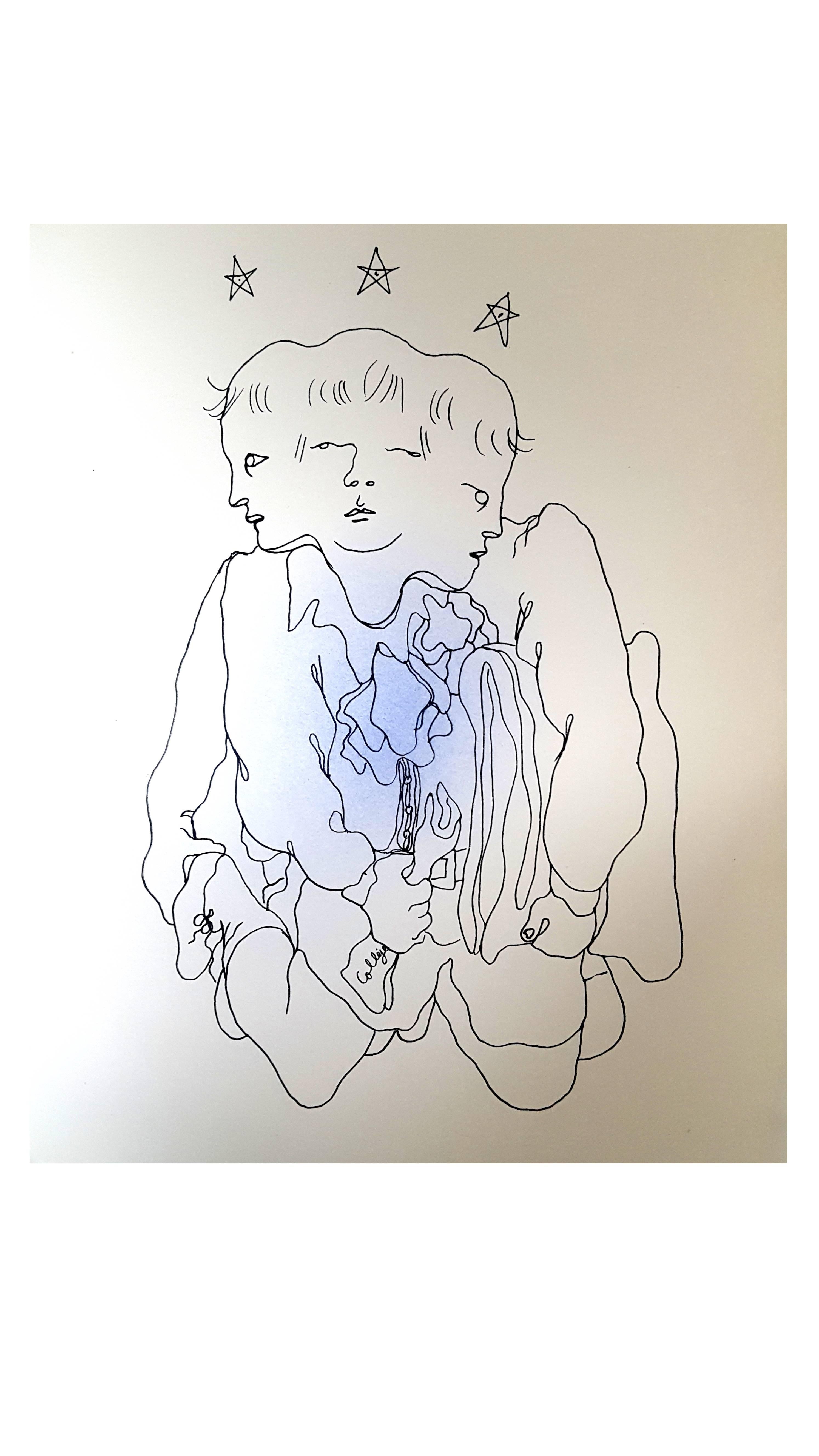 Jean Cocteau
Three in One - Autobiographie sur la découverte par Cocteau de son homosexualité. Le livre a d'abord été publié anonymement et a créé un scandale.
Lithographie originale colorée à la main
Dimensions : 28.4 x 22,8 cm
Edition de 380