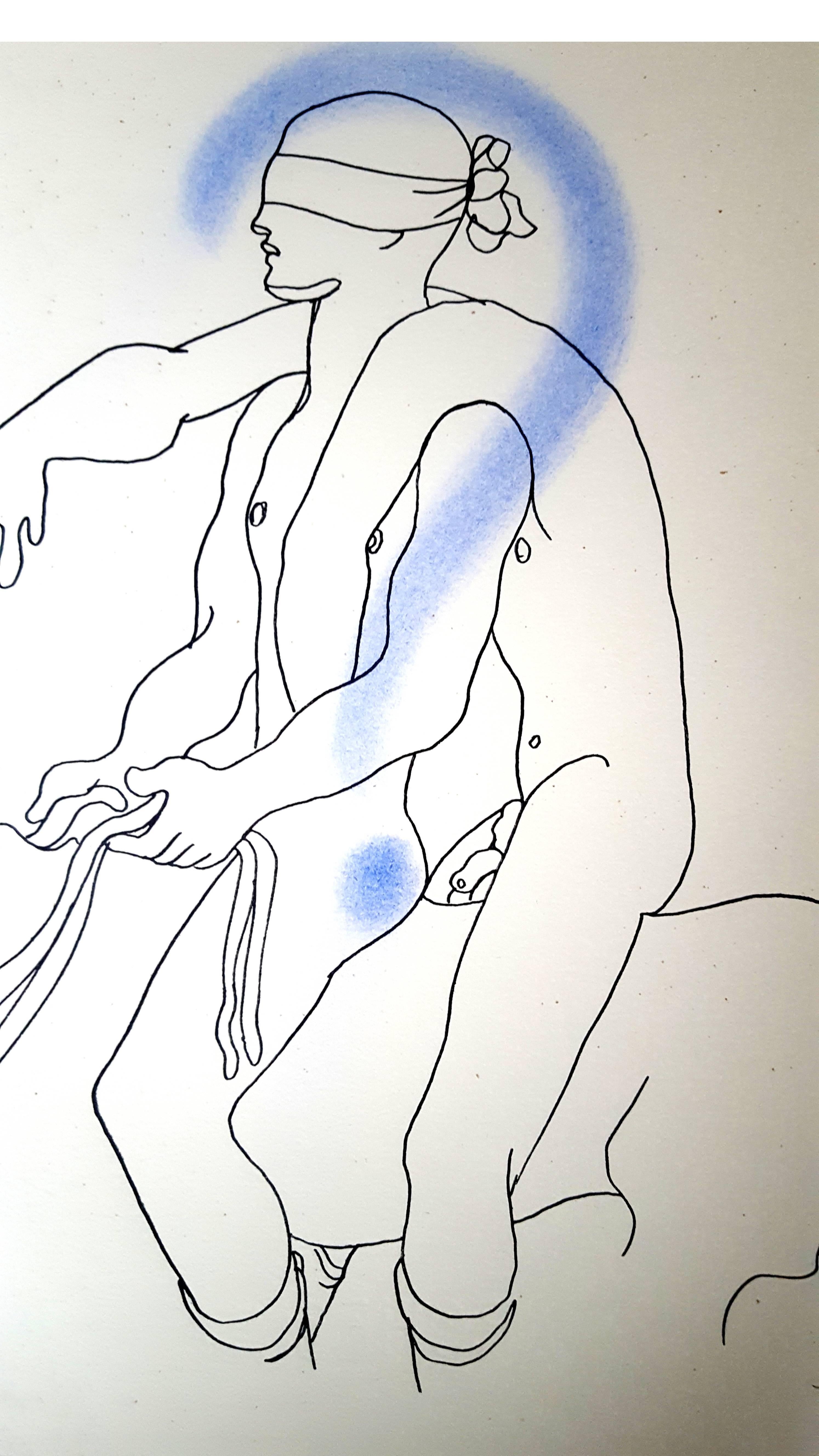 Jean Cocteau – Weißes Buch – Original handkolorierte Lithographie im Angebot 1