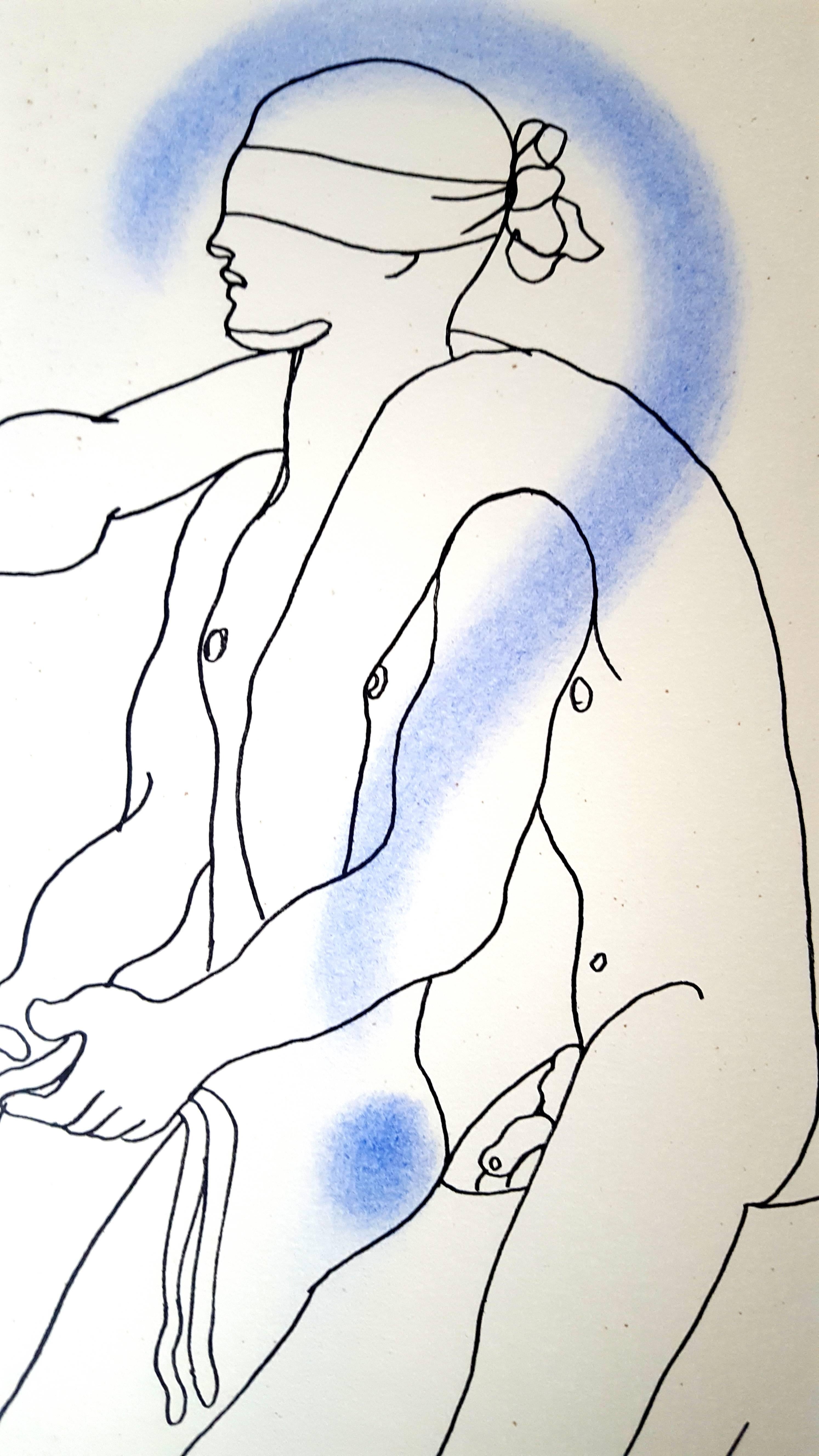Livre blanc - Lithographie originale colorée à la main Jean Cocteau en vente 4