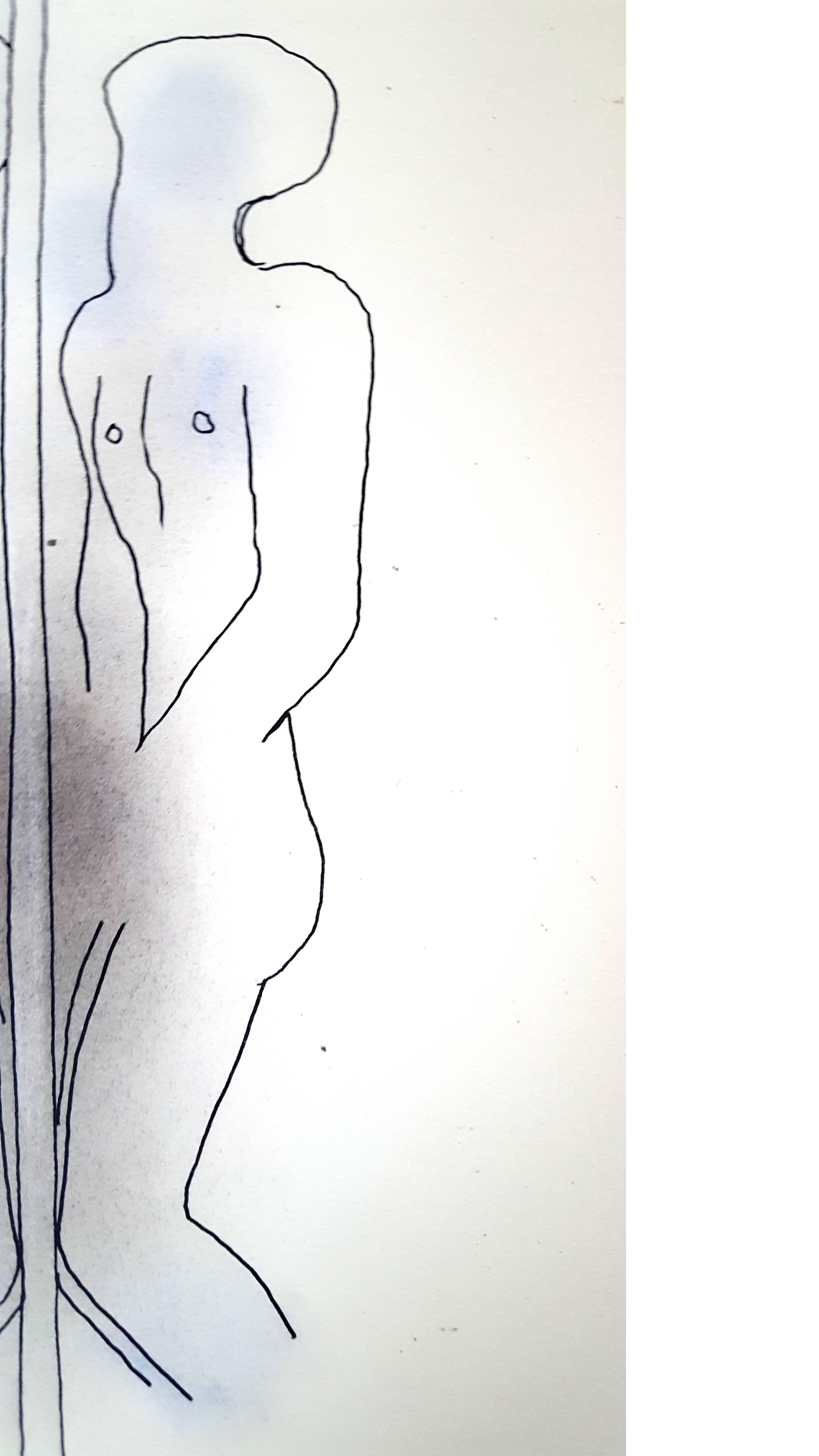 Jean Cocteau – Dualität – Original handkolorierte Lithographie im Angebot 2