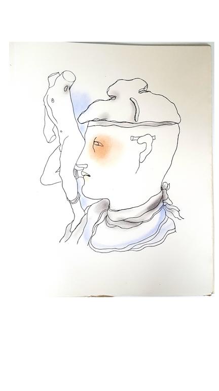Jean Cocteau - White Book - Original Handcolored Lithograph For Sale 2