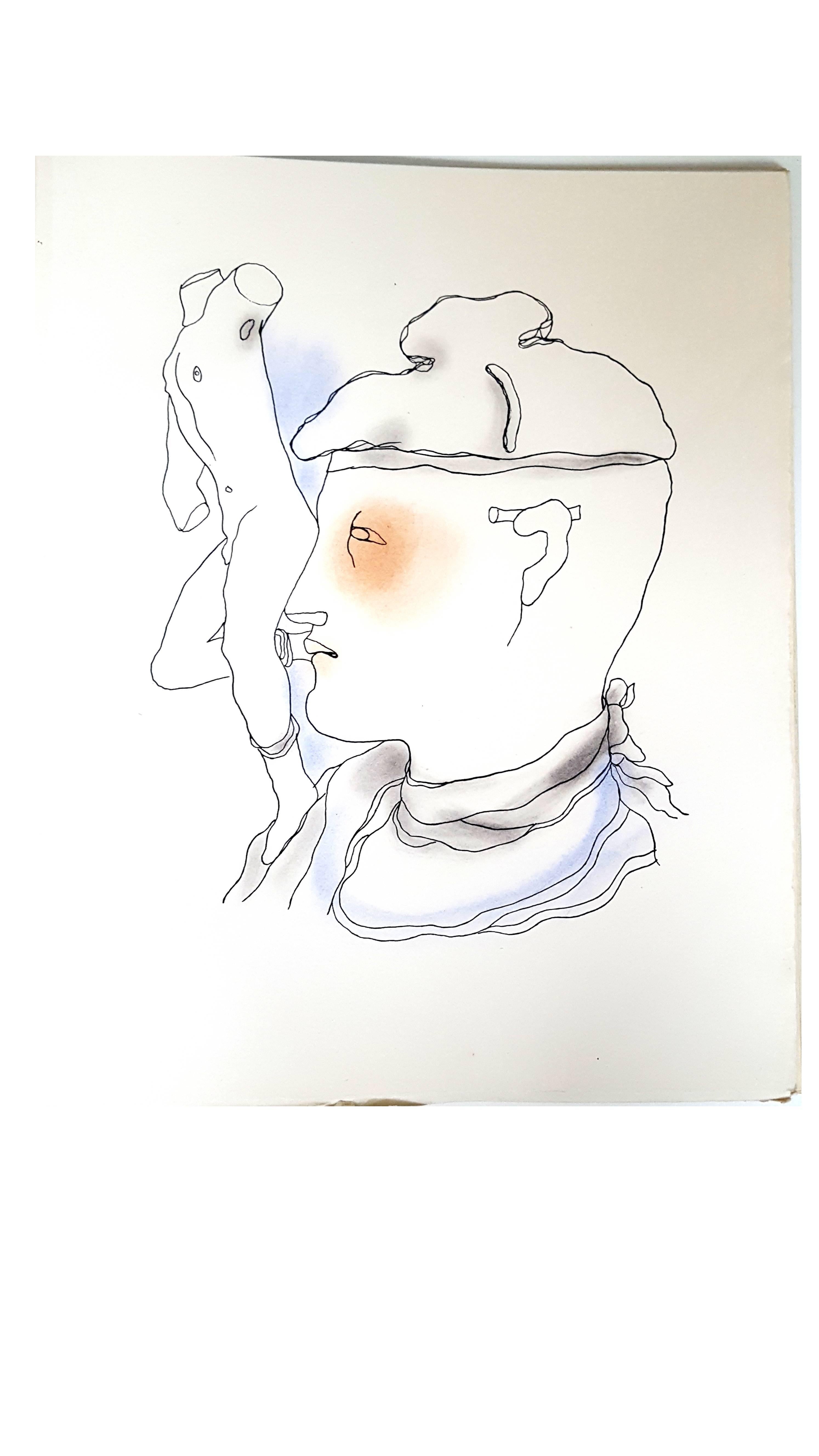 Jean Cocteau - Weißes Buch - Original handkolorierte Lithographie im Angebot 2