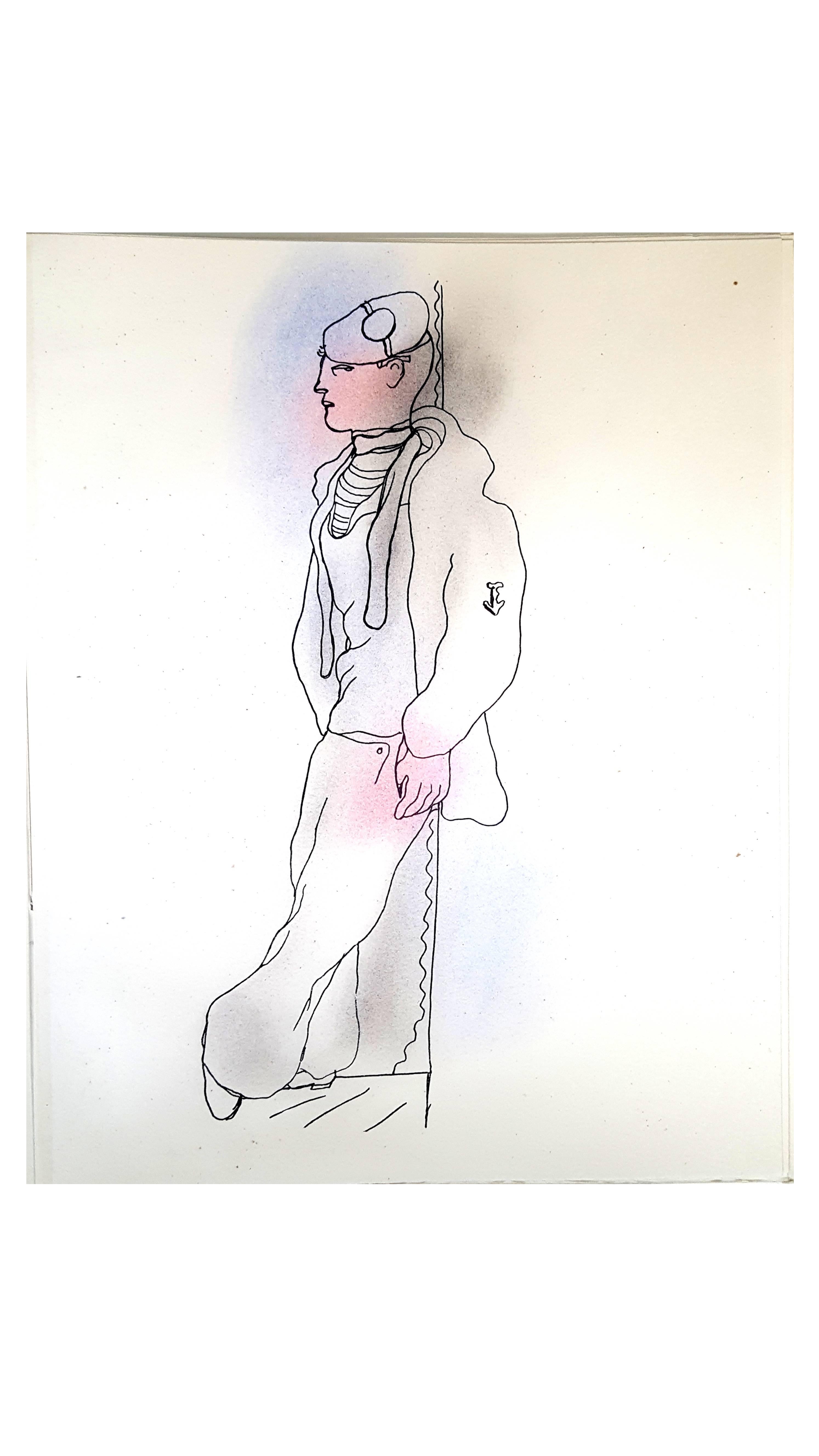 Jean Cocteau - Marine - Original Handcolored Lithograph 1