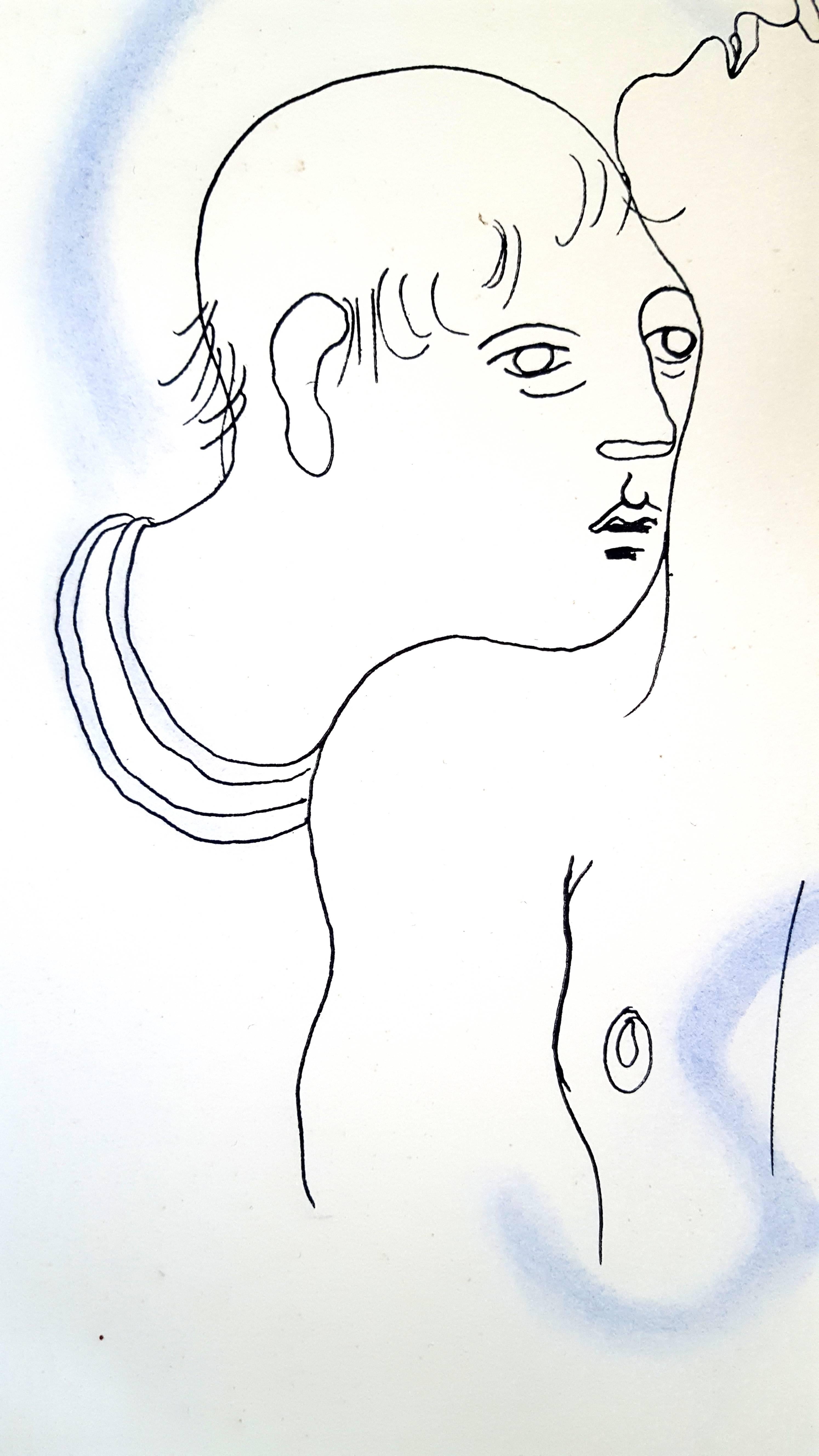 Jean Cocteau - Couple - Original Handcolored Lithograph 1