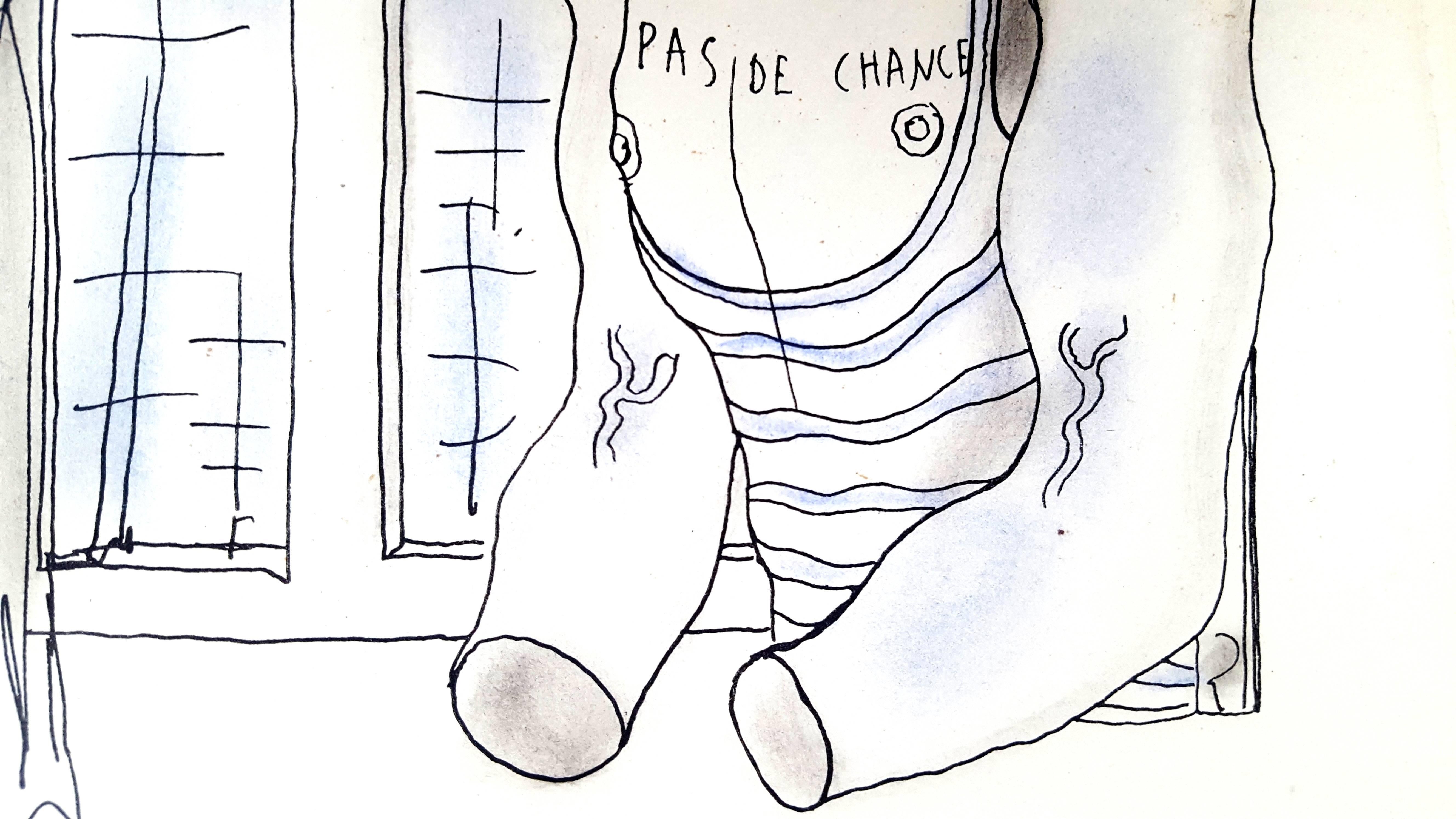 Jean Cocteau - Pas de Chance - Original Handcolored Lithograph 4
