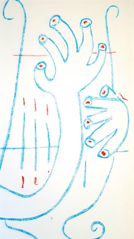 Jean Cocteau - The Musician - Original Lithograph - Modern Print by Jean Cocteau