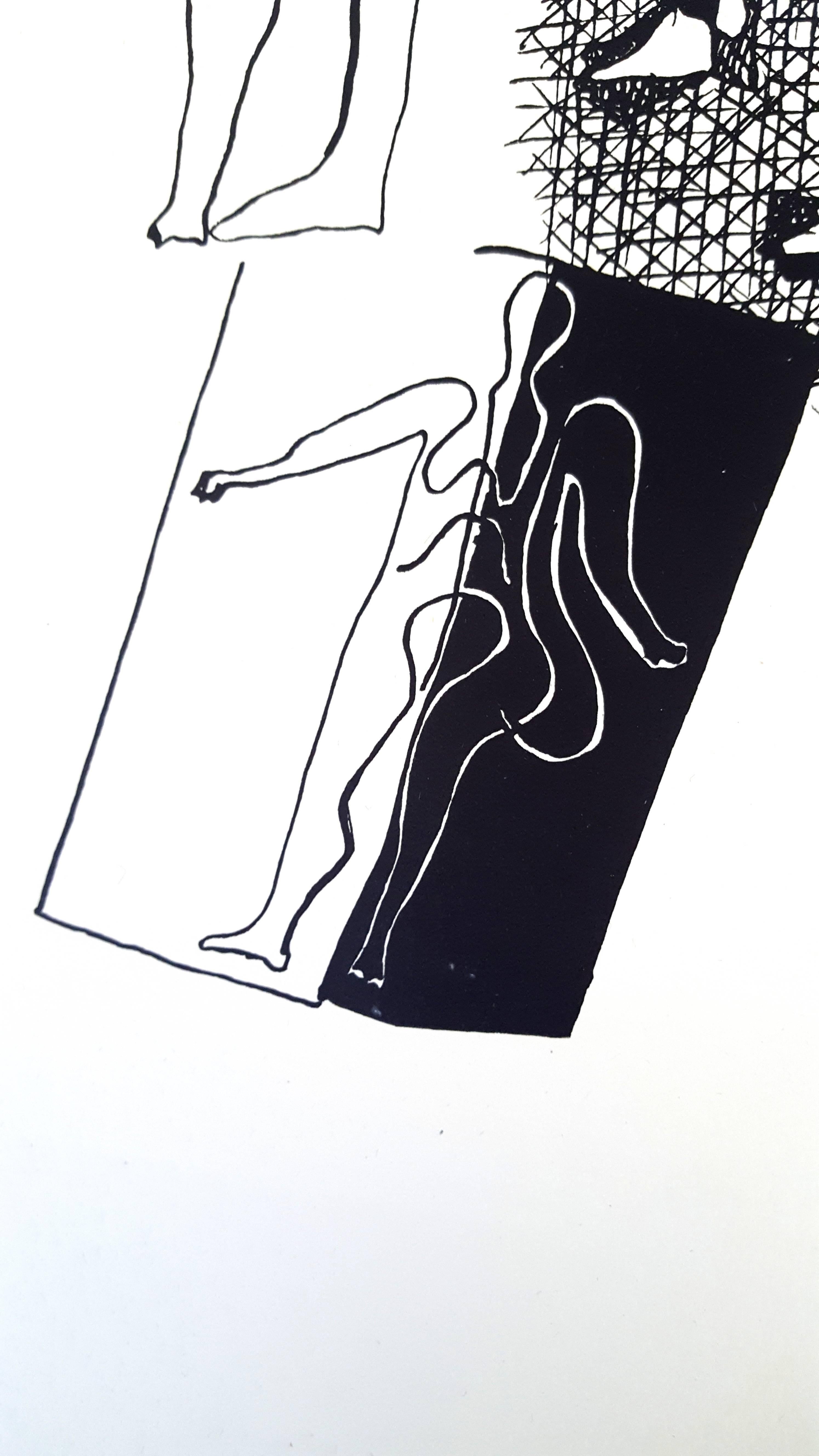 Pablo Picasso (d'après) Hélène Chez Archimède - Gravure sur bois - Marron Figurative Print par (after) Pablo Picasso