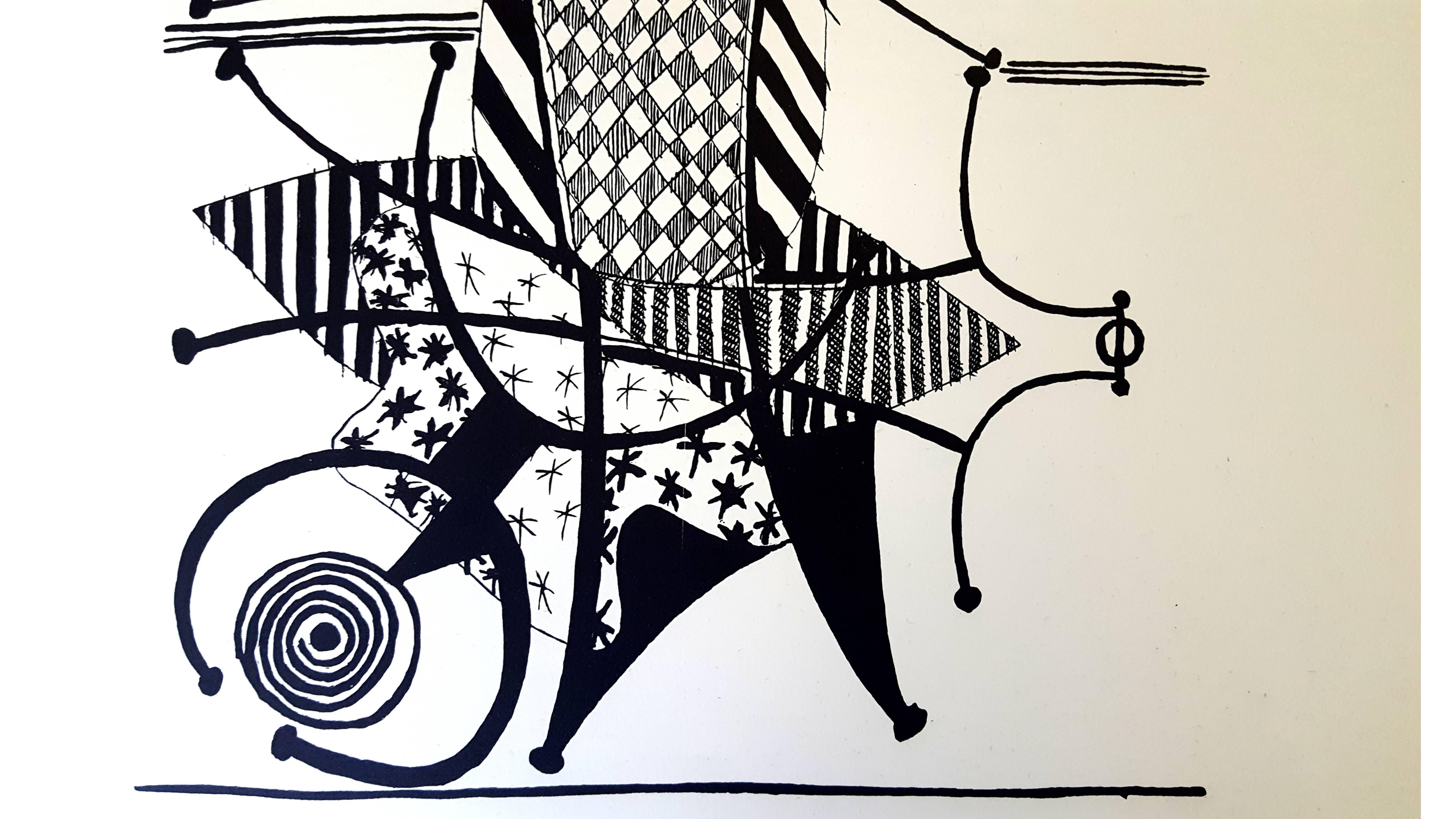 Gravure sur bois - Pablo Picasso (d'après) Helene Chez Archimede - Gris Nude Print par (after) Pablo Picasso