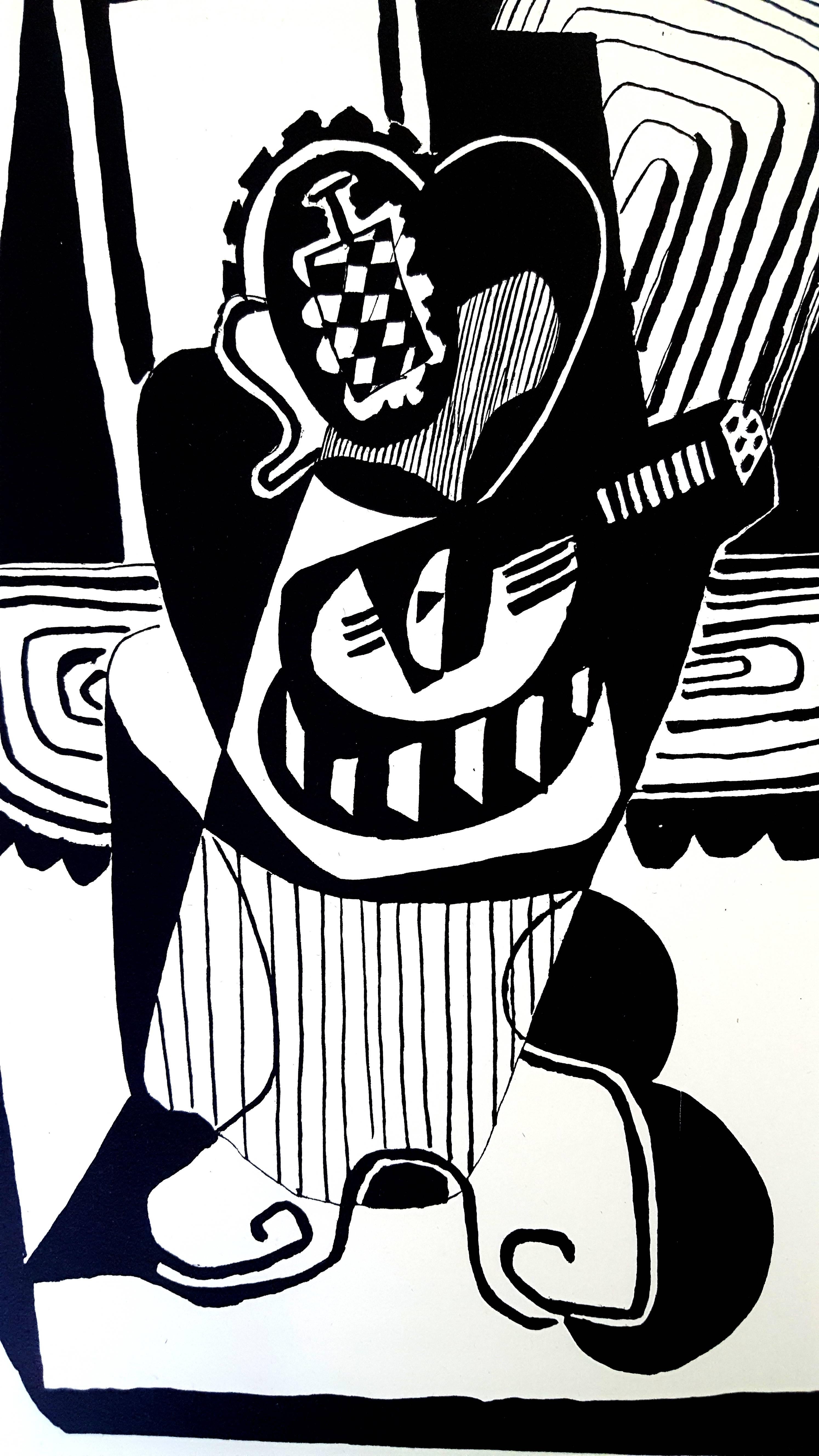 Pablo Picasso (after) Helene Chez Archimede - Wood Engraving - Cubist Print by (after) Pablo Picasso