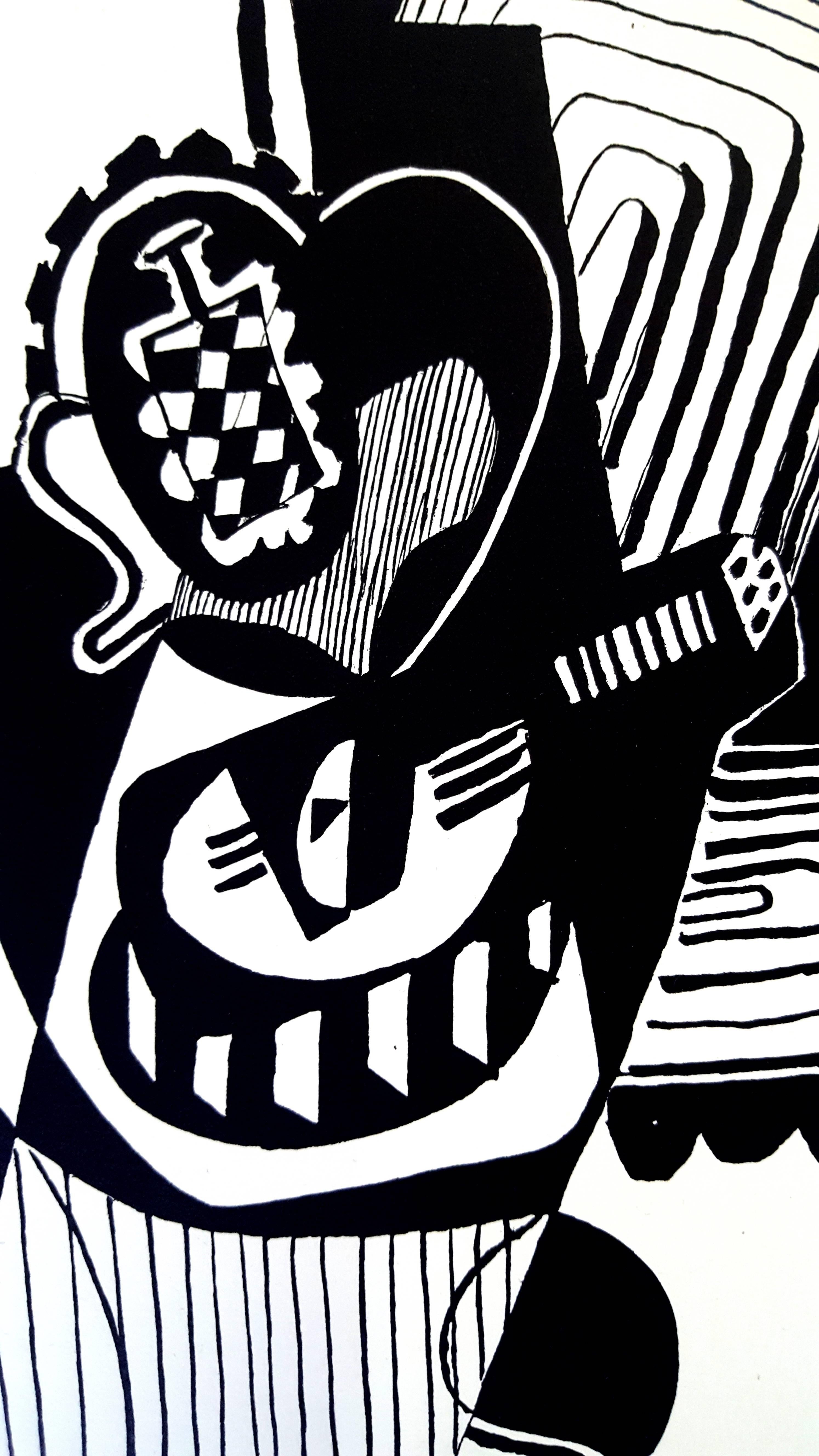 Pablo Picasso (after) Helene Chez Archimede - Grabado en madera - Print Cubista de (after) Pablo Picasso