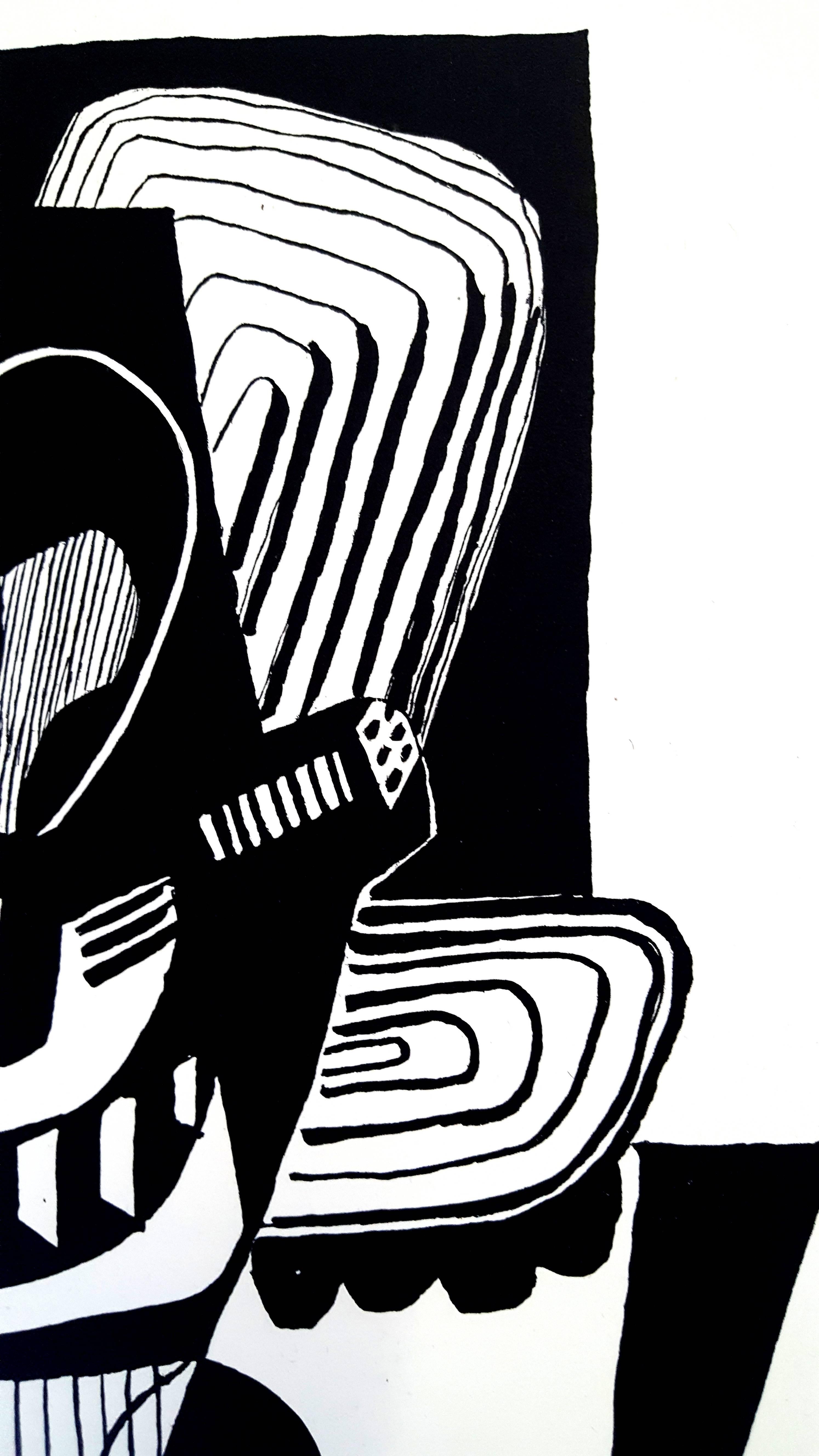 Pablo Picasso (après) 
Hélène Chez Archimede

Support : gravure sur bois de Georges Aubert
Dimensions : 44 x 33 cm
Portfolio : Helen Chez Archimede
Année : 1955
Tirage : 240 (Il s'agit ici de l'un des 140 réservés aux membres du Cercle du Nouveau