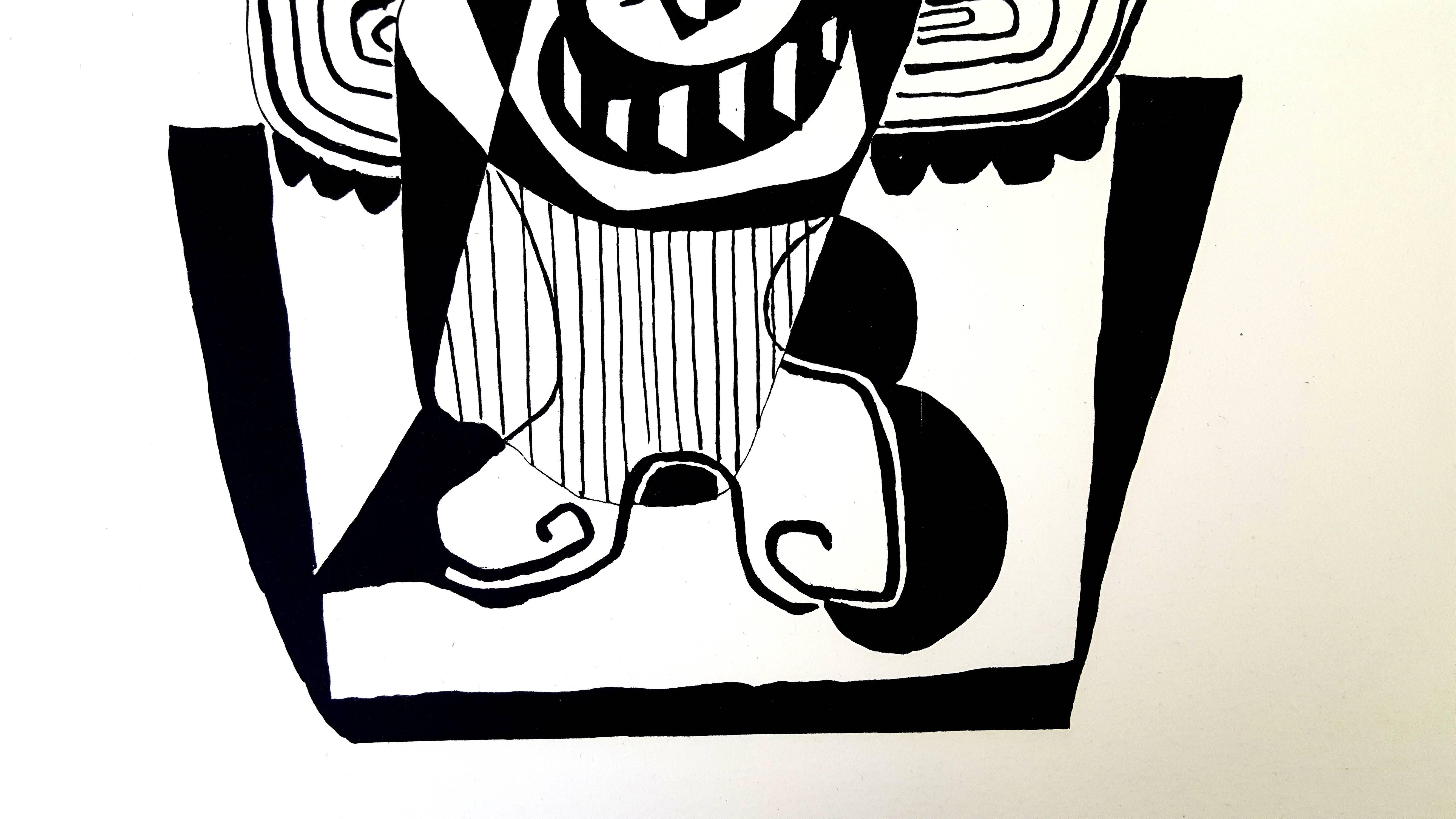 Pablo Picasso (d'après) Hélène Chez Archimède - Gravure sur bois en vente 1