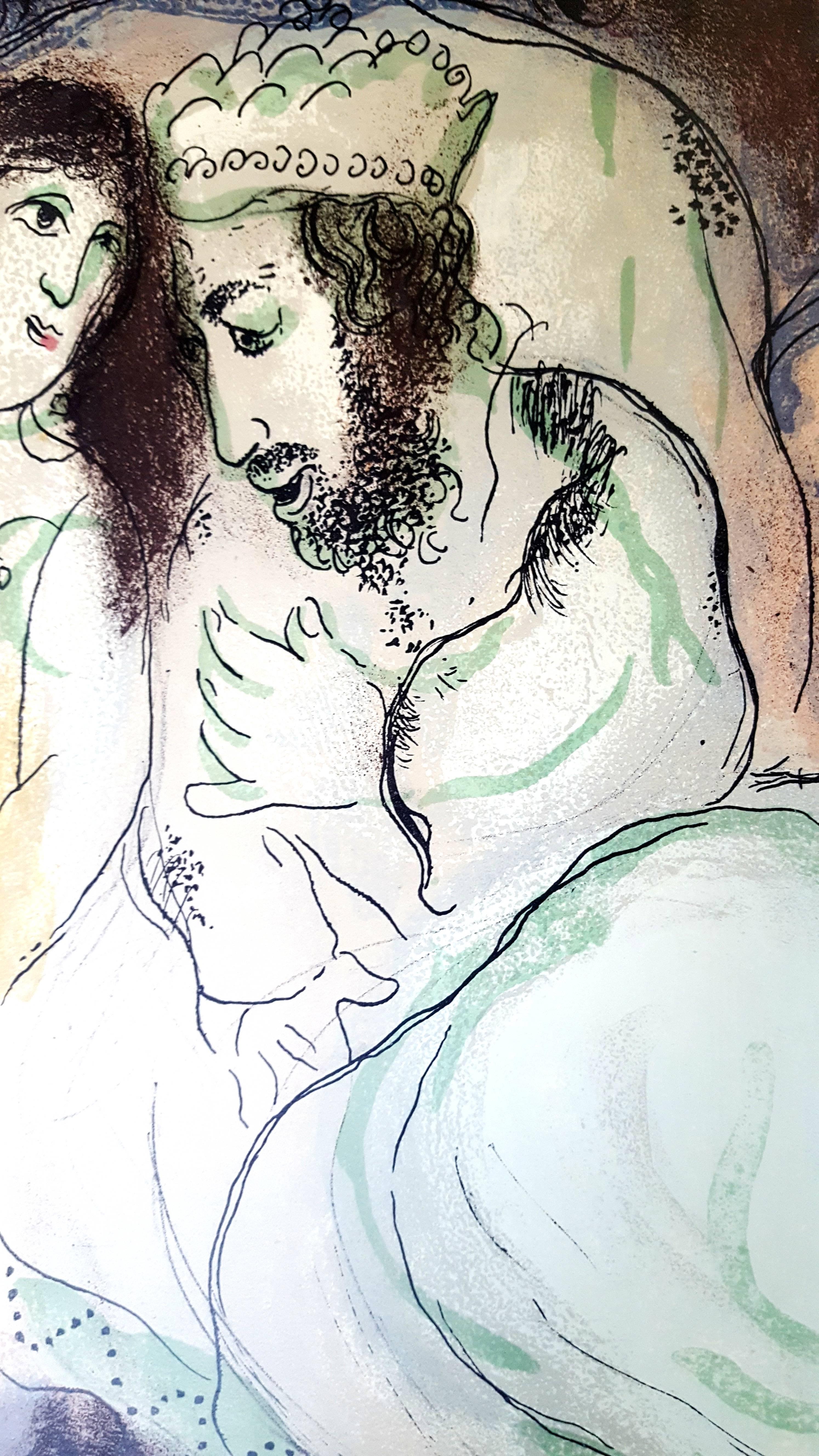 Marc Chagall – Die Bibel – Sarah und Abimelech – Originallithographie im Angebot 1